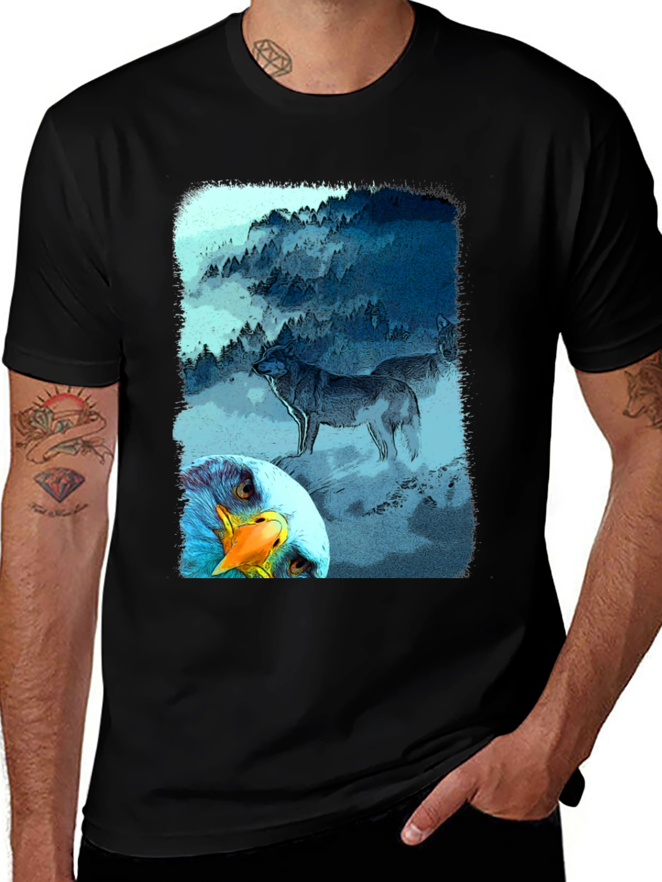 Variant 7 of Wolf & Eagle Graphic Tee