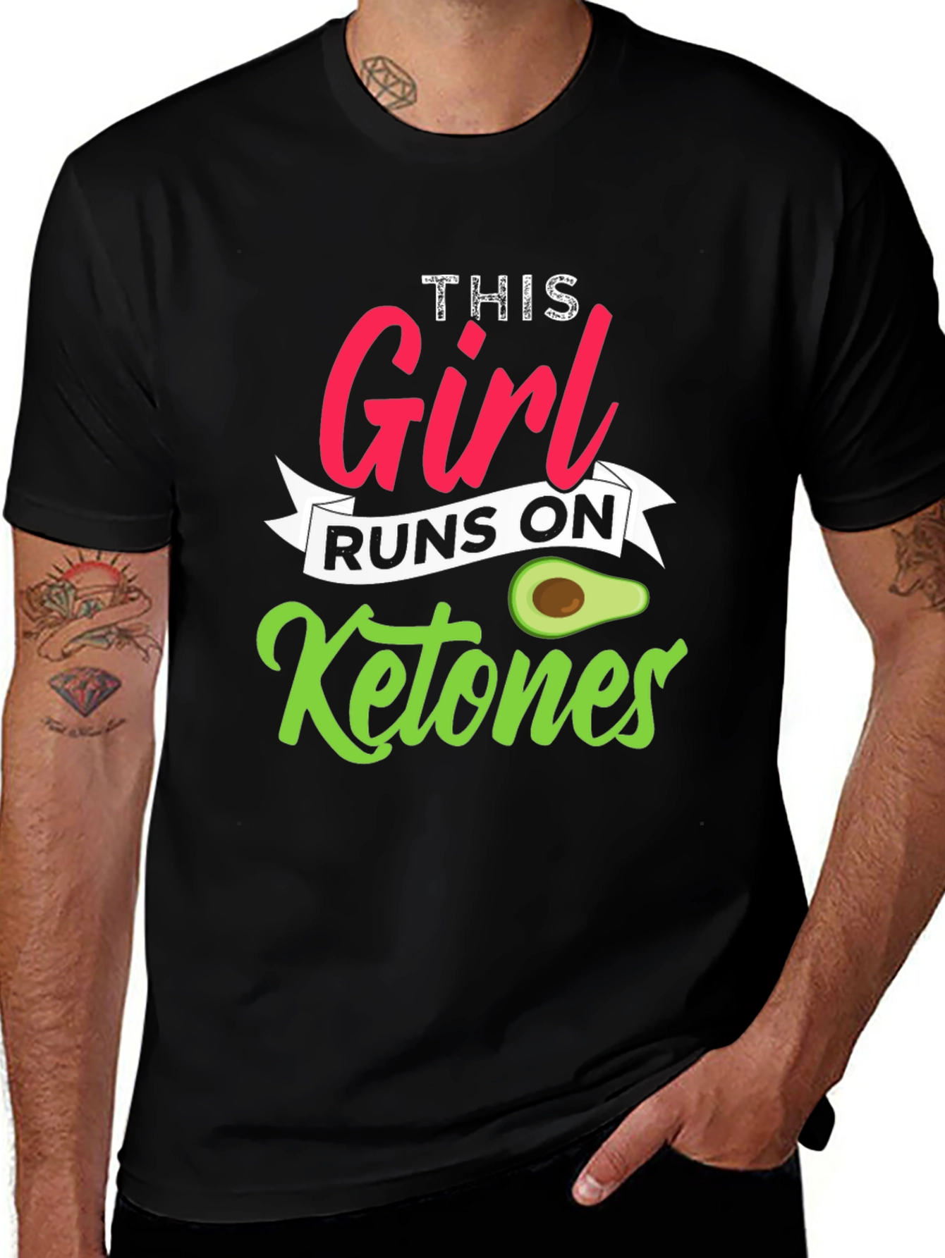 Variant 9 of This Girl Runs On Ketones Black T-Shirt