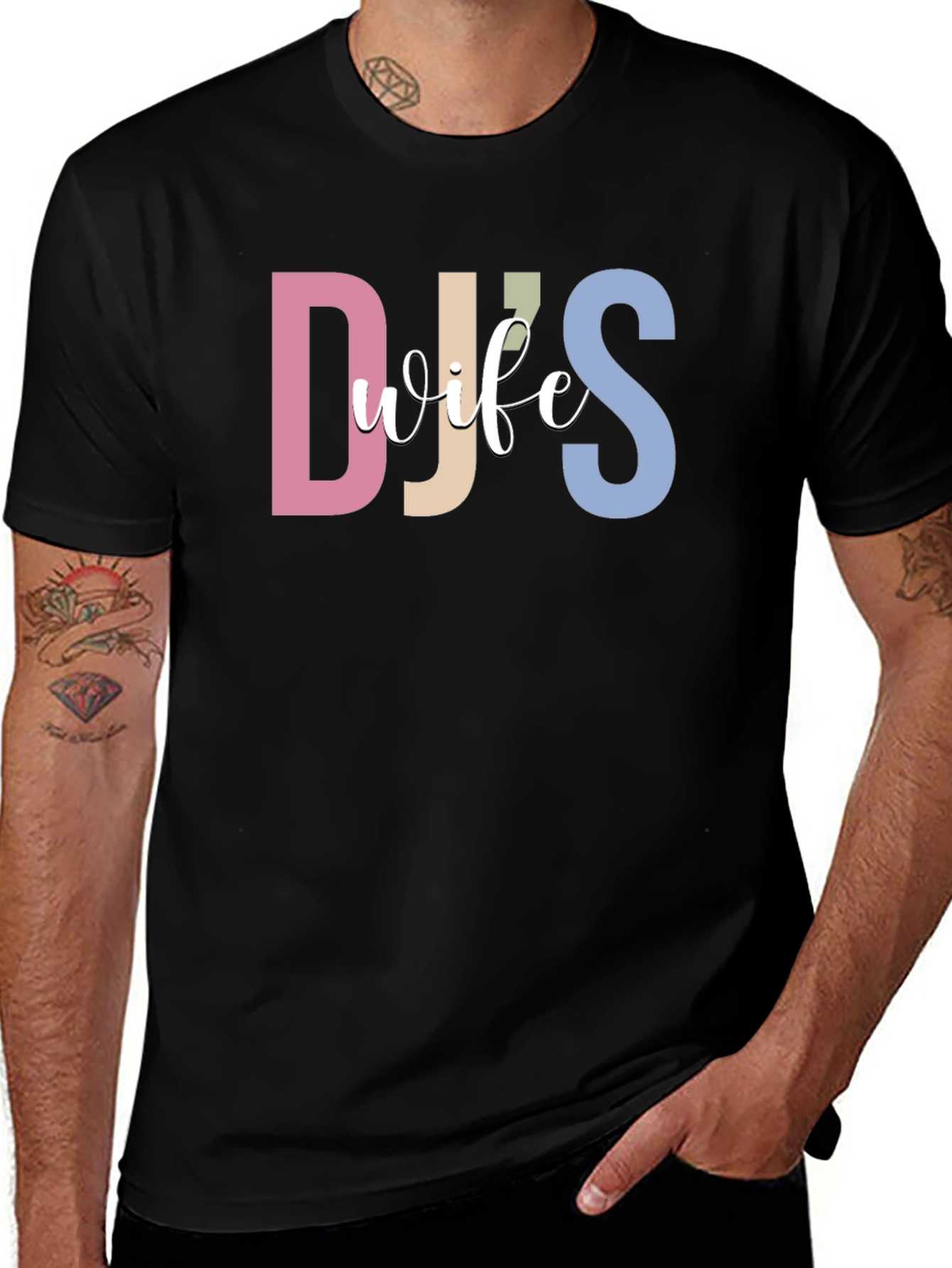 DJ's Wife Graphic Tee - Trendy DJ Supporter Shirt