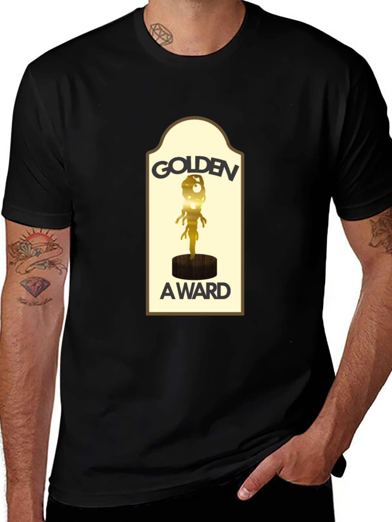 Variant 4 of Golden Award Graphic Black T-Shirt