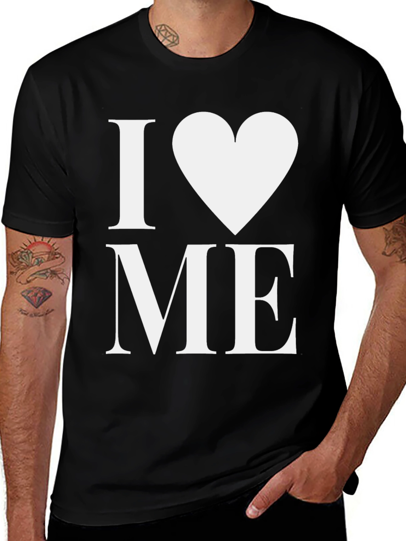 Variant 28 of I Heart Me Black T-Shirt - Bold Graphic Tee
