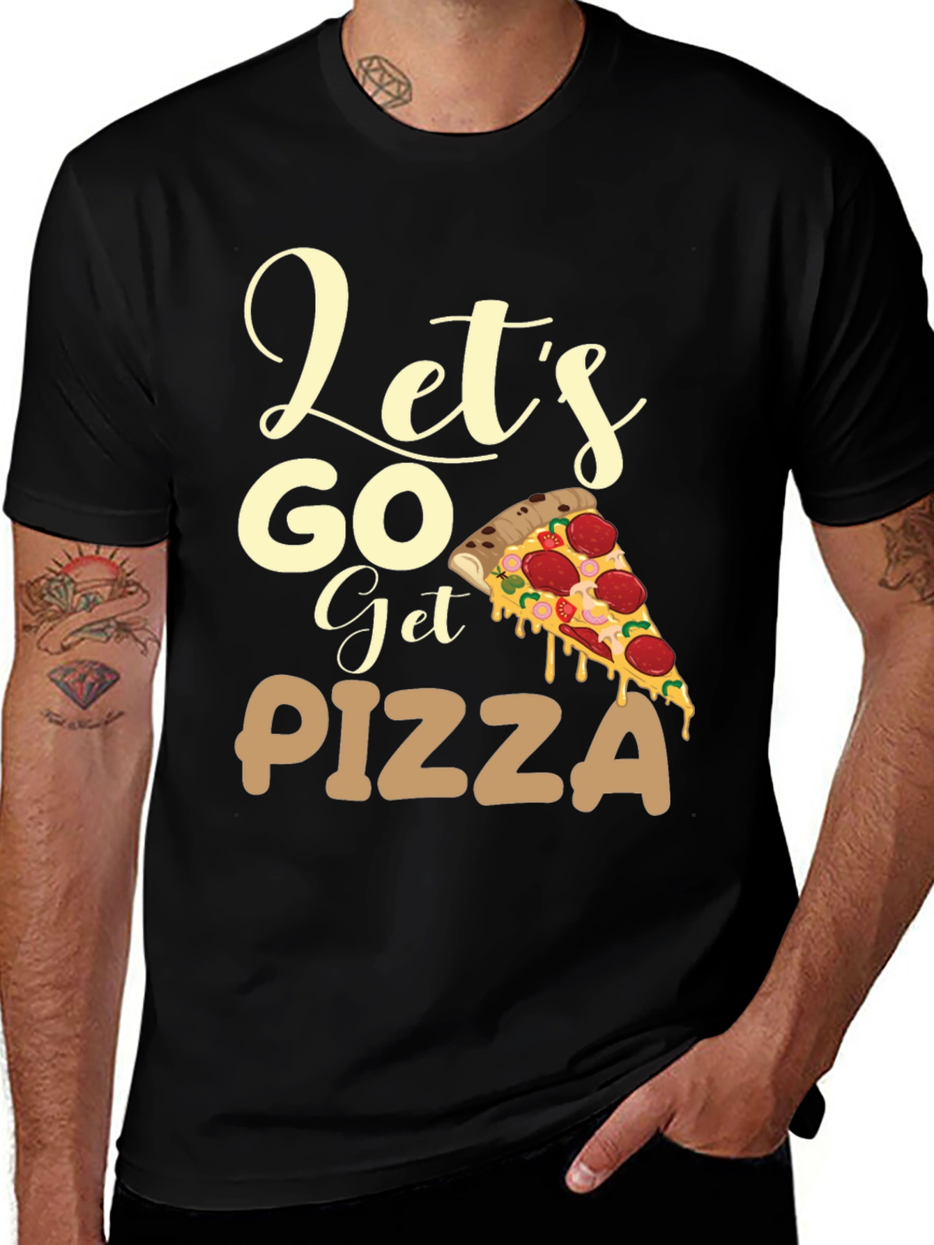 Variant 29 of Let's Go Get Pizza T-Shirt