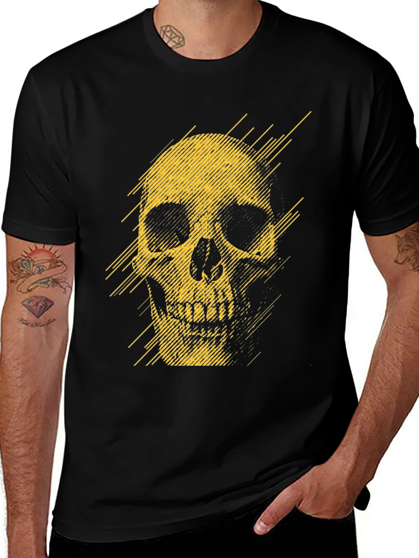Variant 15 of Skull Graphic Print Black T-Shirt
