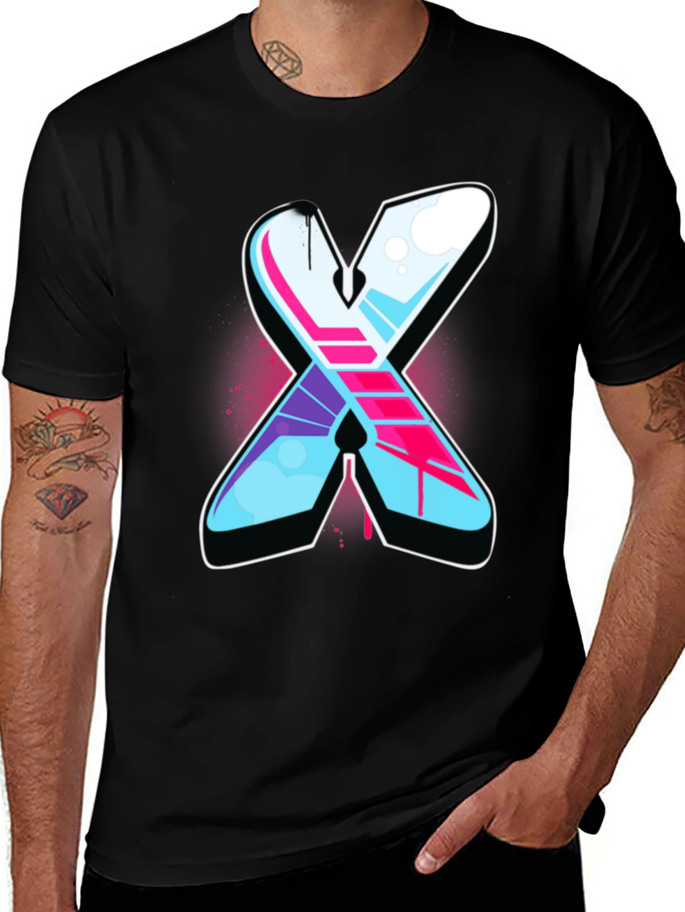 Variant 4 of Graffiti "X" Graphic Tee - Urban Style