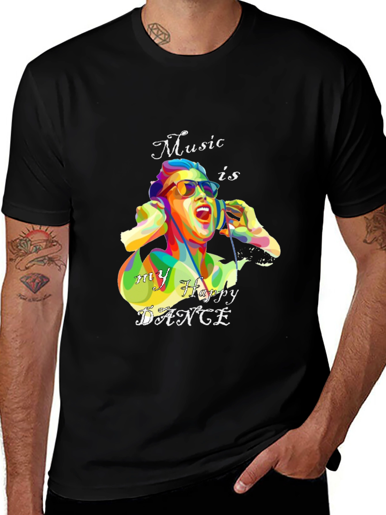 Variant 7 of Music is My Happy Dance Graphic T-Shirt