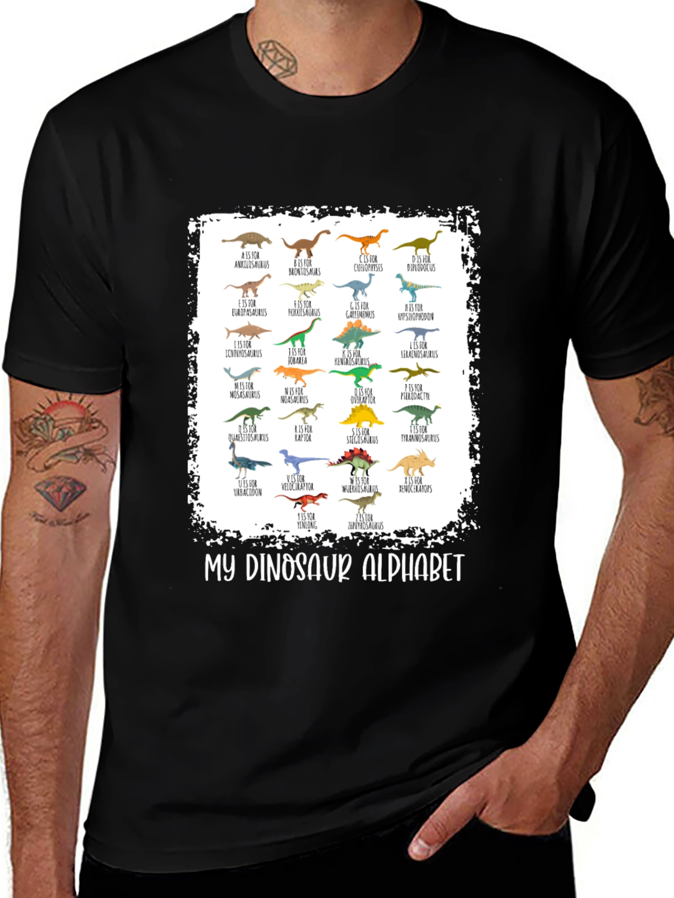 Variant 2 of Dinosaur Alphabet T-Shirt