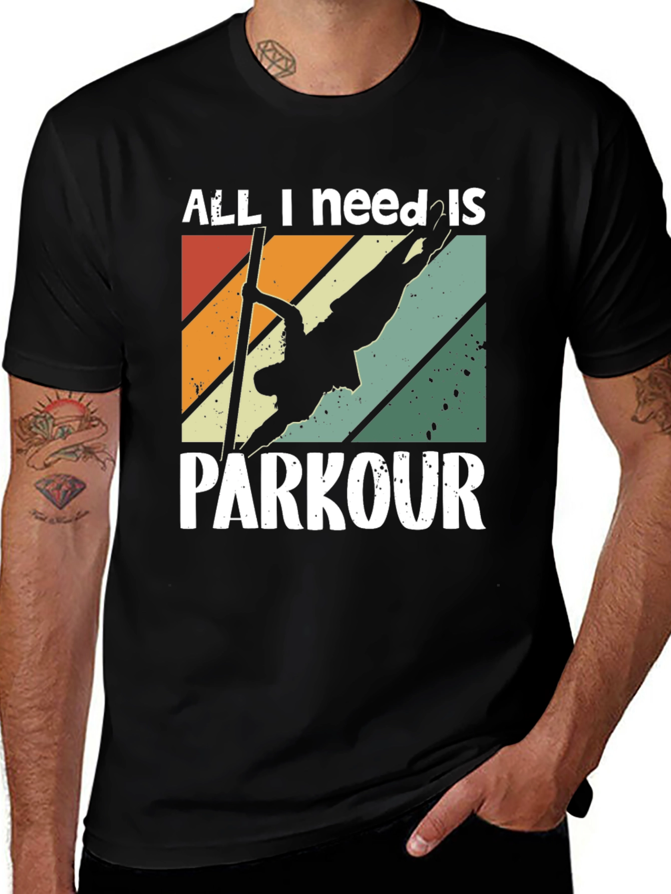 Variant 4 of All I Need Is Parkour T-Shirt - Retro Style