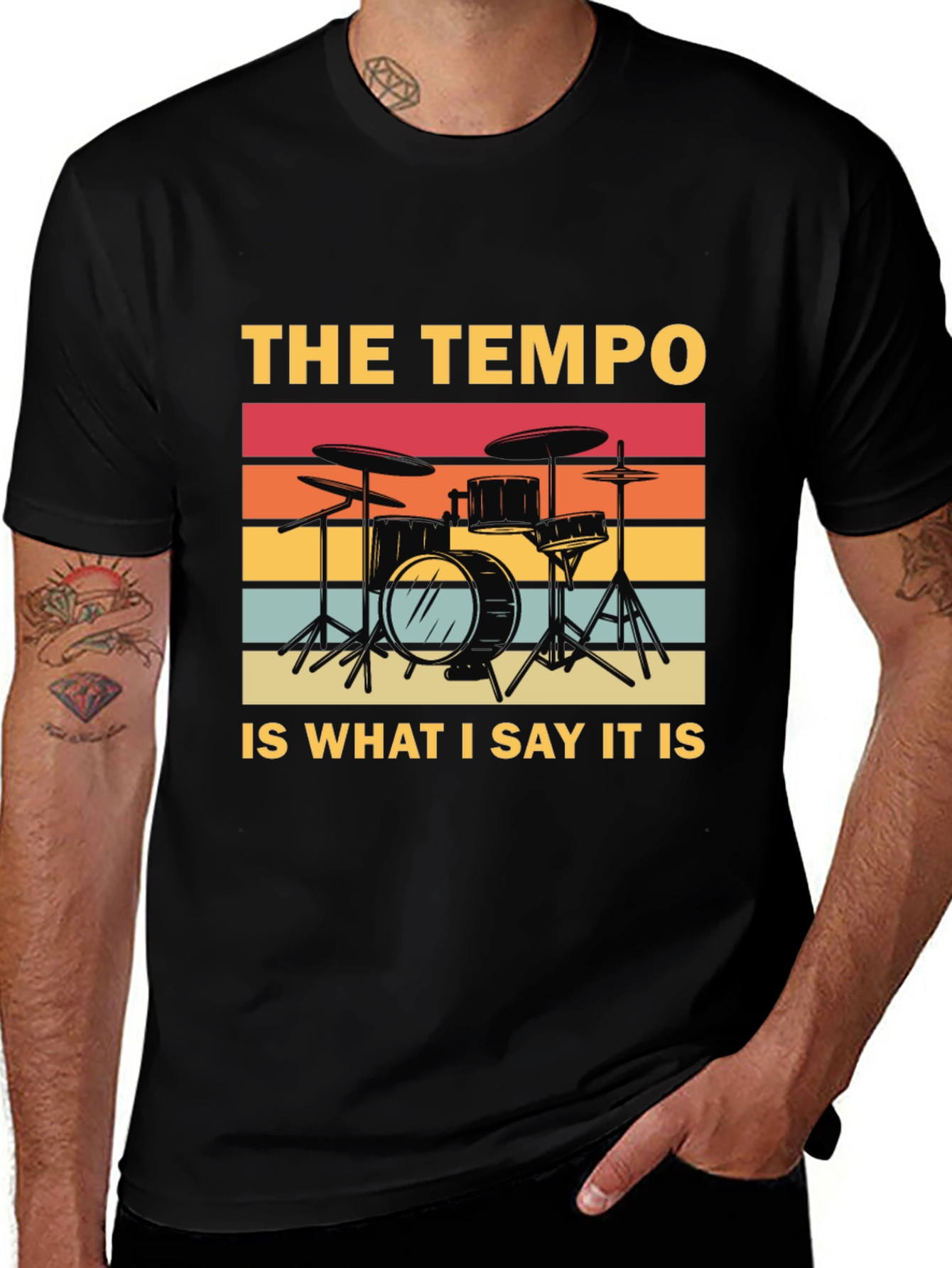 Variant 28 of Tempo Drummer T-Shirt - Music Lover Tee