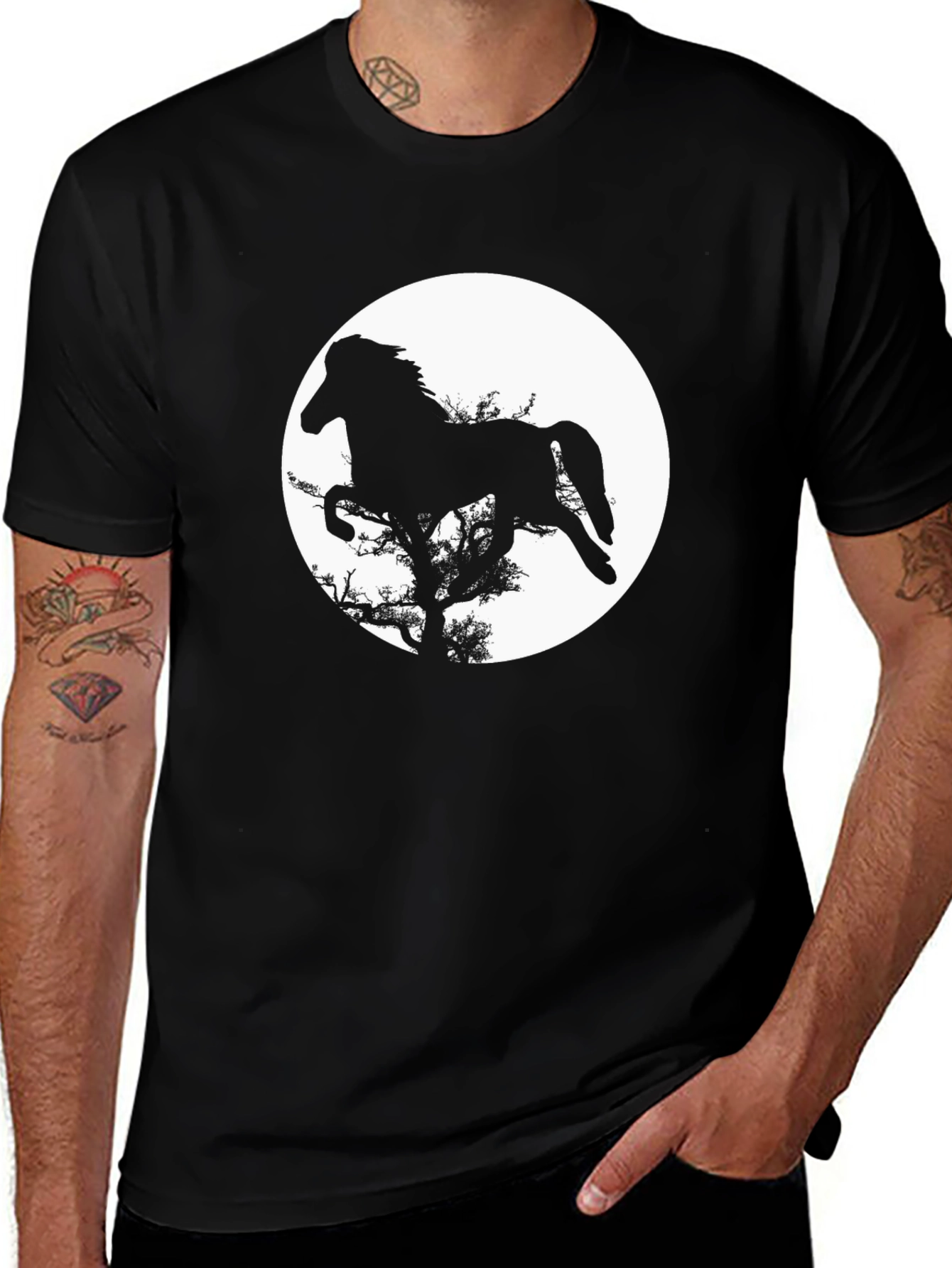 Variant 5 of Black Horse Silhouette T-Shirt