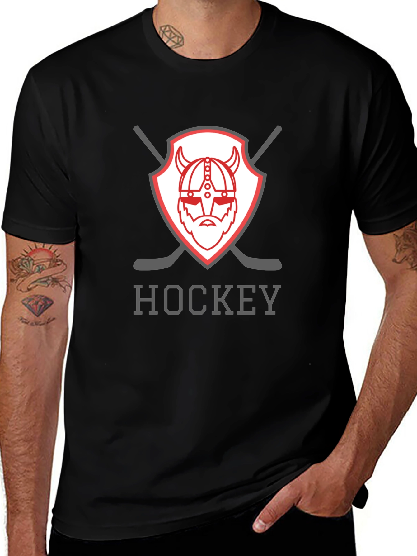 Variant 30 of Hockey Viking Shield Graphic T-Shirt