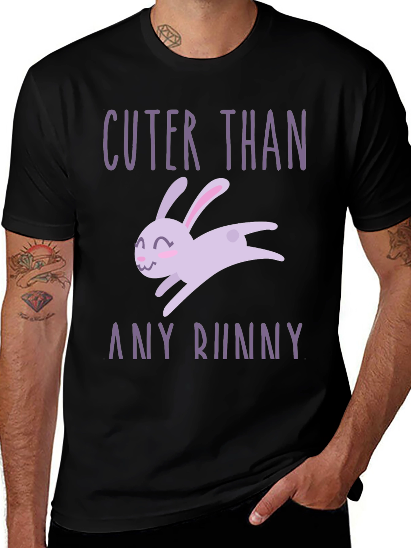 Variant 16 of Cuter Than Any Bunny Black Graphic T-Shirt