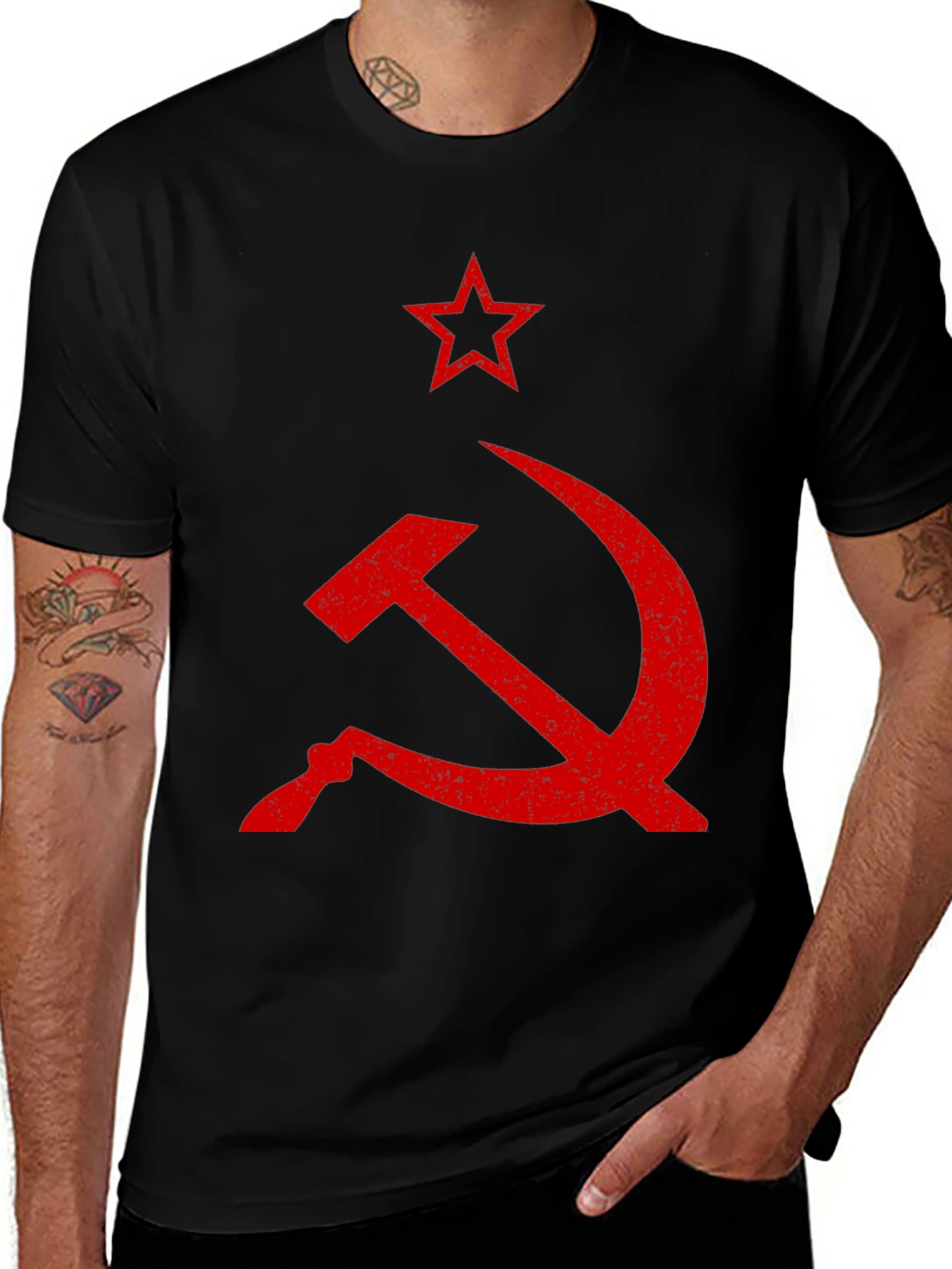 Variant 10 of Red Hammer and Sickle Graphic Tee