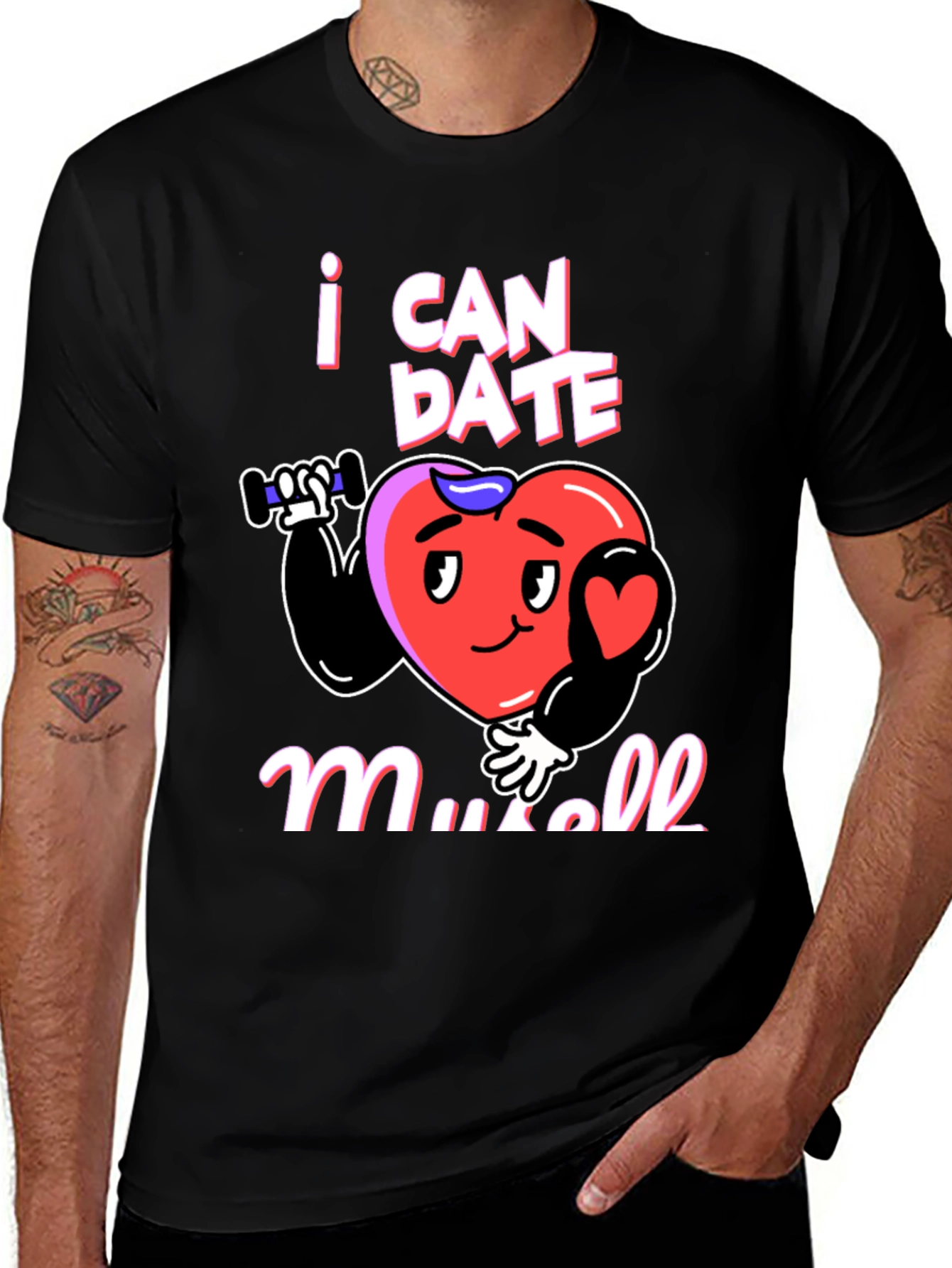 Variant 7 of I Can Date Myself T-Shirt - Heart Graphic Tee