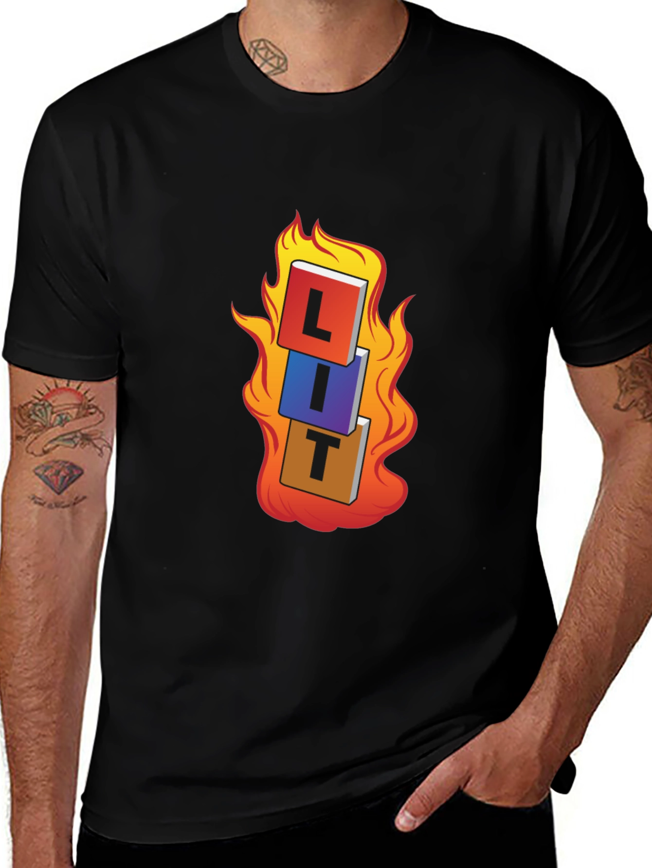 Variant 8 of LIT T-Shirt - On Fire Graphic Tee