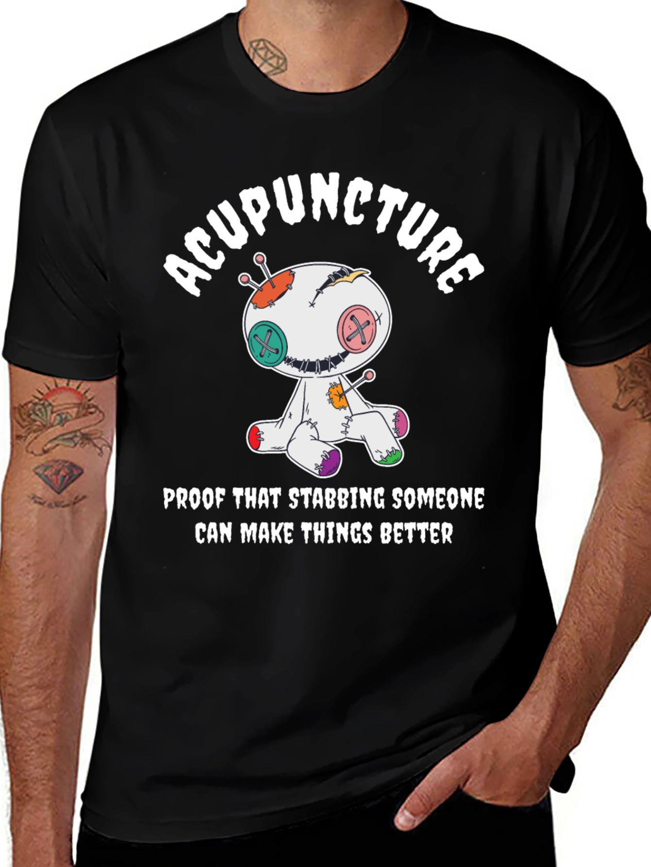 Variant 19 of Acupuncture Voodoo Doll T-Shirt - Funny Healing Tee