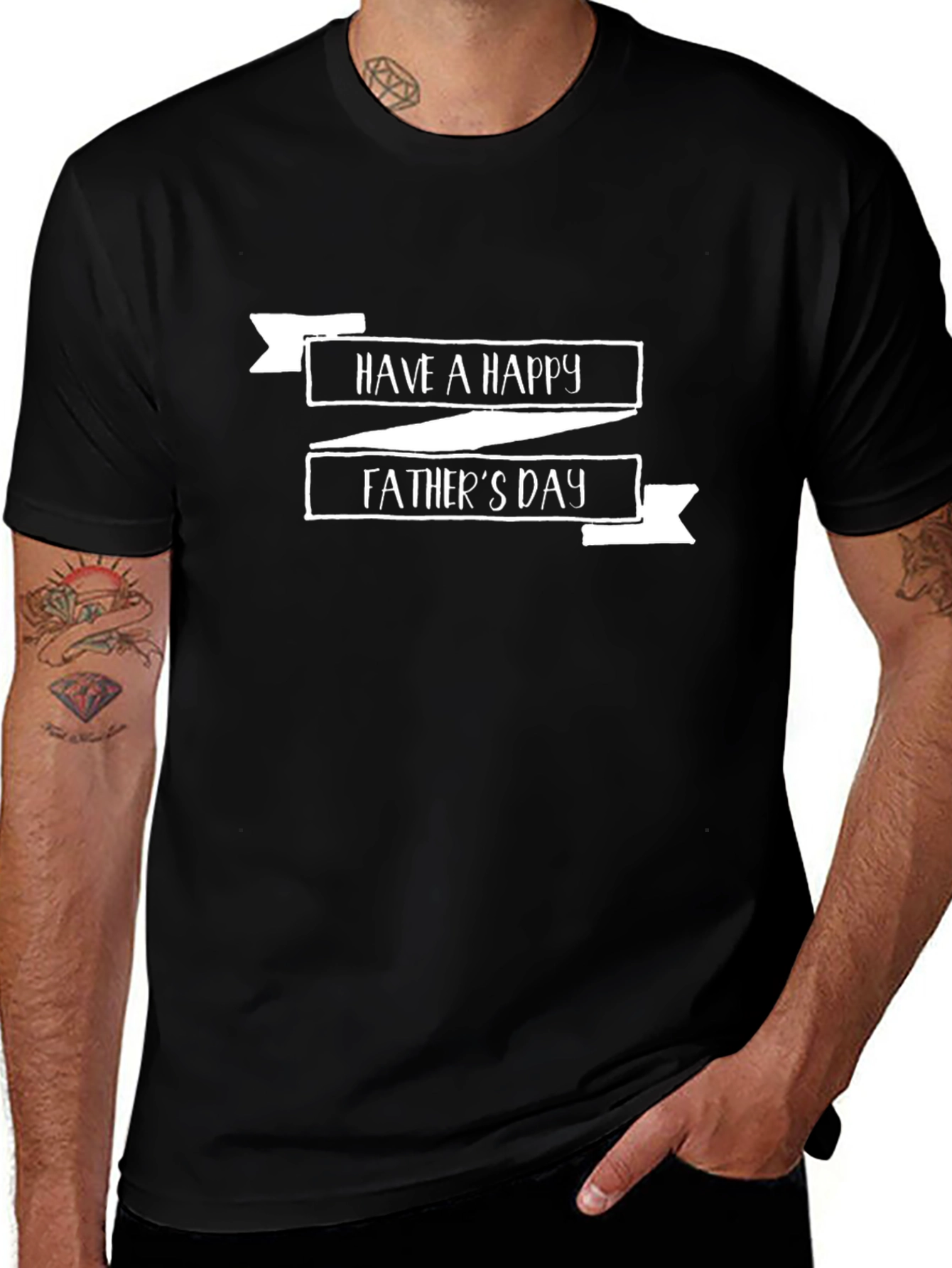 Variant 24 of Happy Father's Day Black T-Shirt