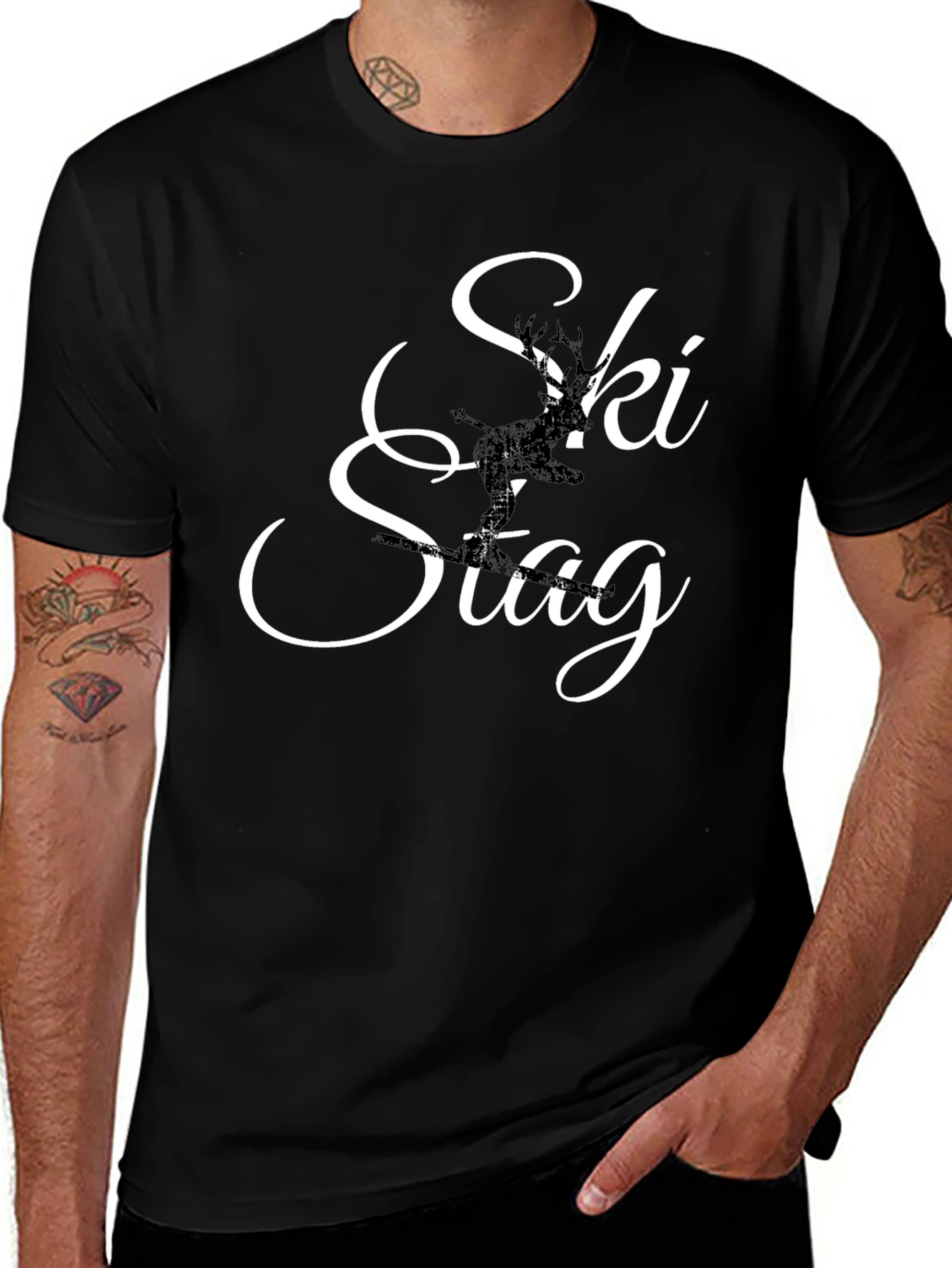 Ski Stag Graphic Tee - Stylish Comfort