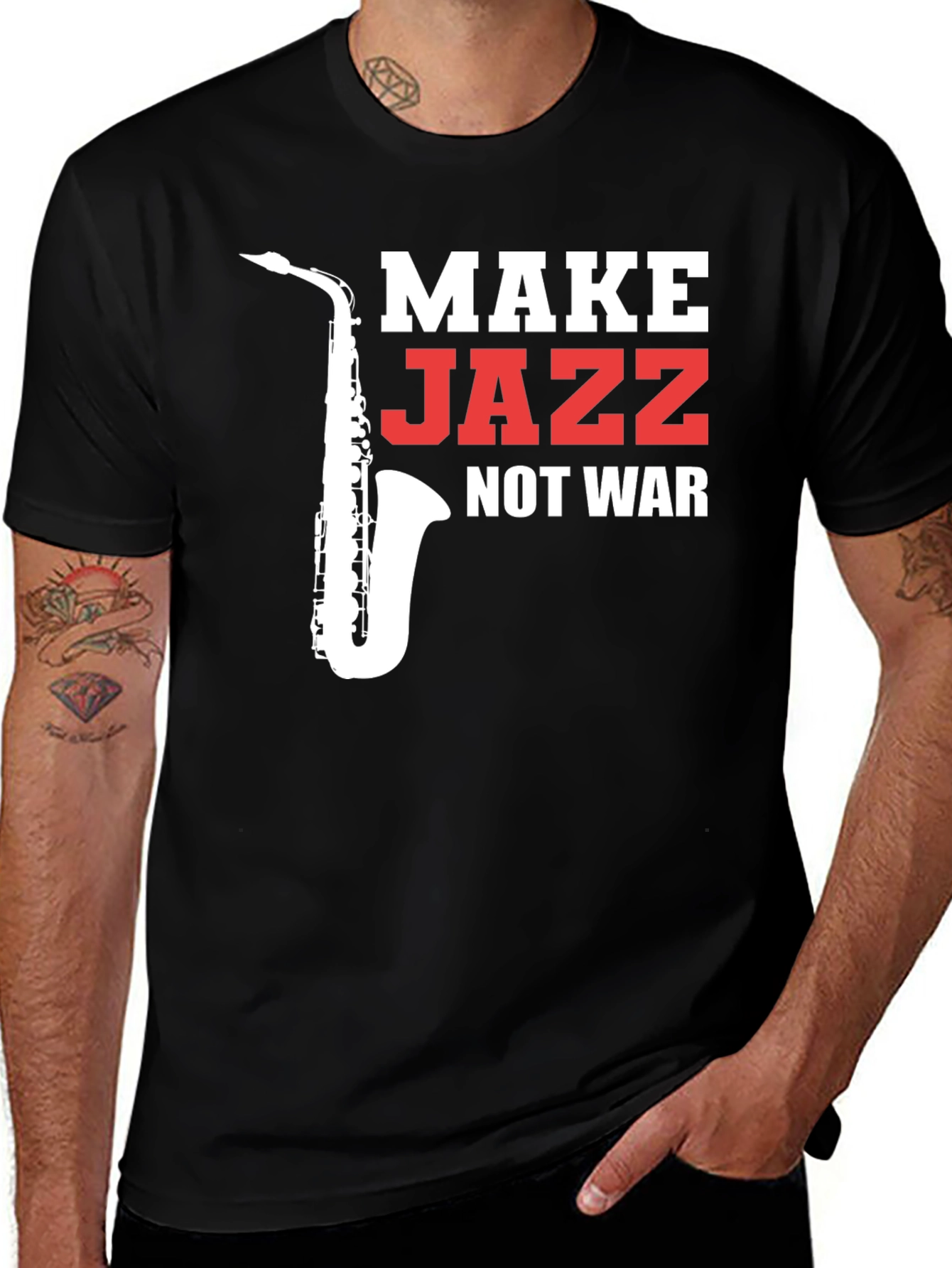 Variant 10 of Make Jazz Not War Graphic Tee