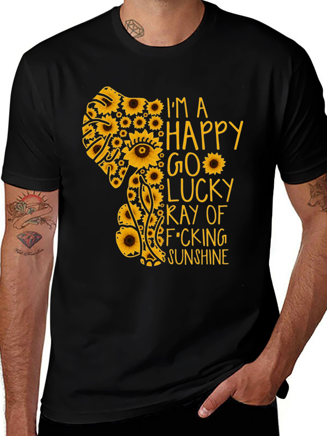 Variant 3 of Happy Go Lucky Sunflower Graphic Tee