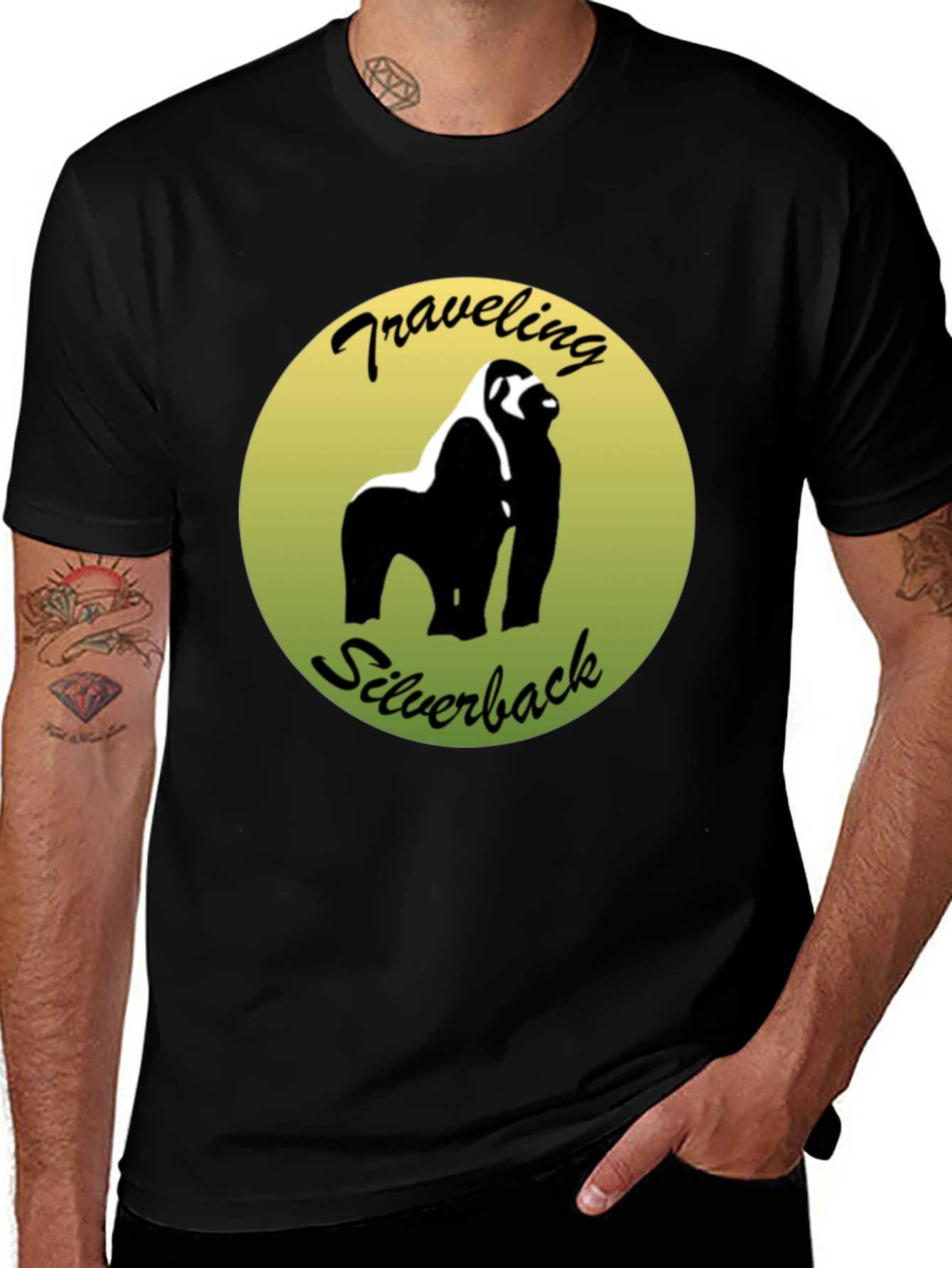 Variant 24 of Traveling Silverback Gorilla Graphic Tee