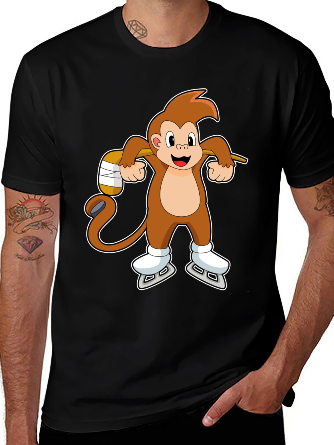 Variant 6 of Monkey Hockey T-Shirt