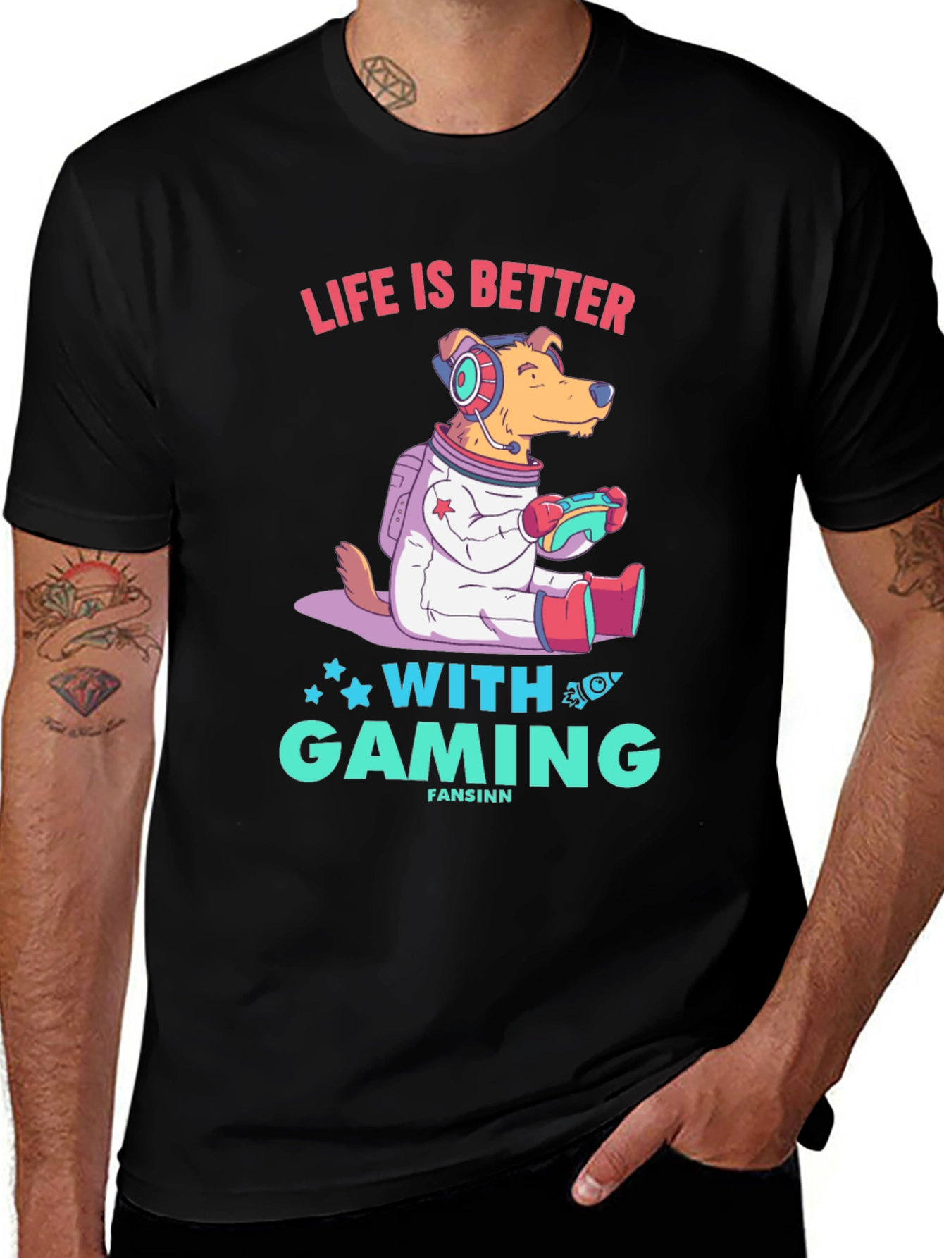 Variant 29 of Gaming Dog T-Shirt - Life is Better with Gaming
