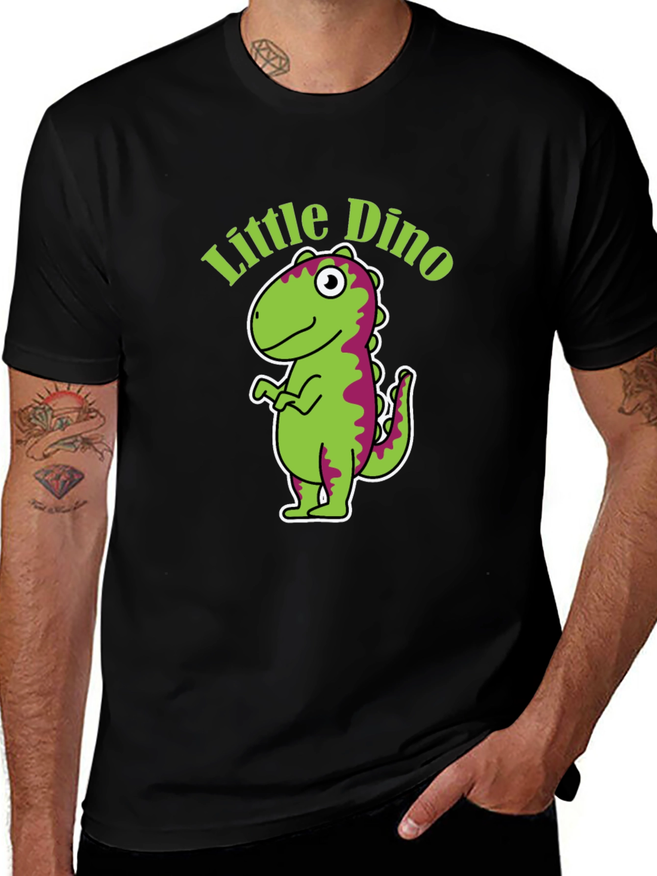 Variant 15 of Little Dino Graphic Tee - Black