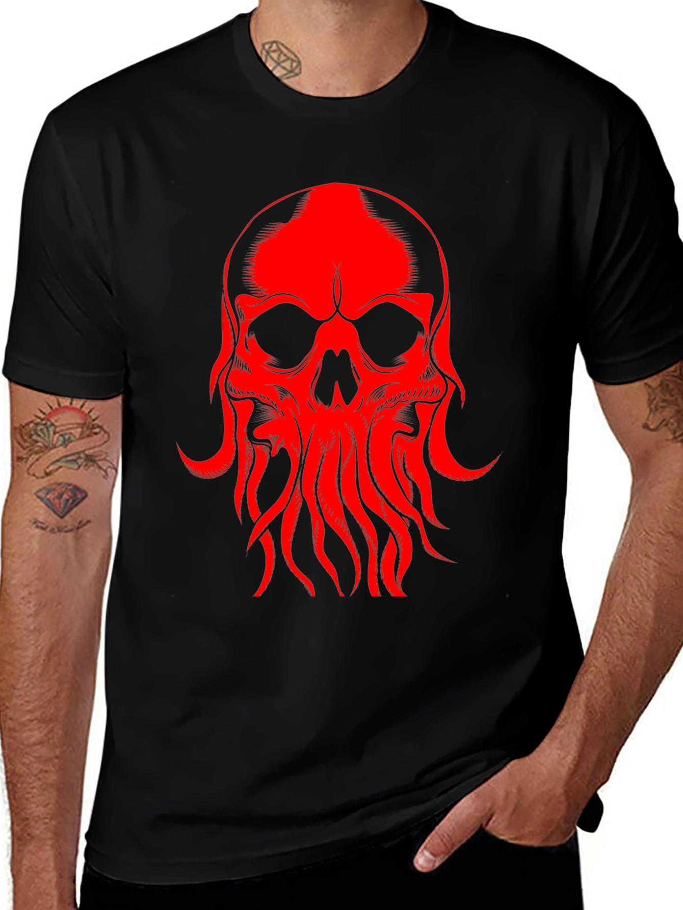 Variant 16 of Red Skull Octopus Graphic Tee