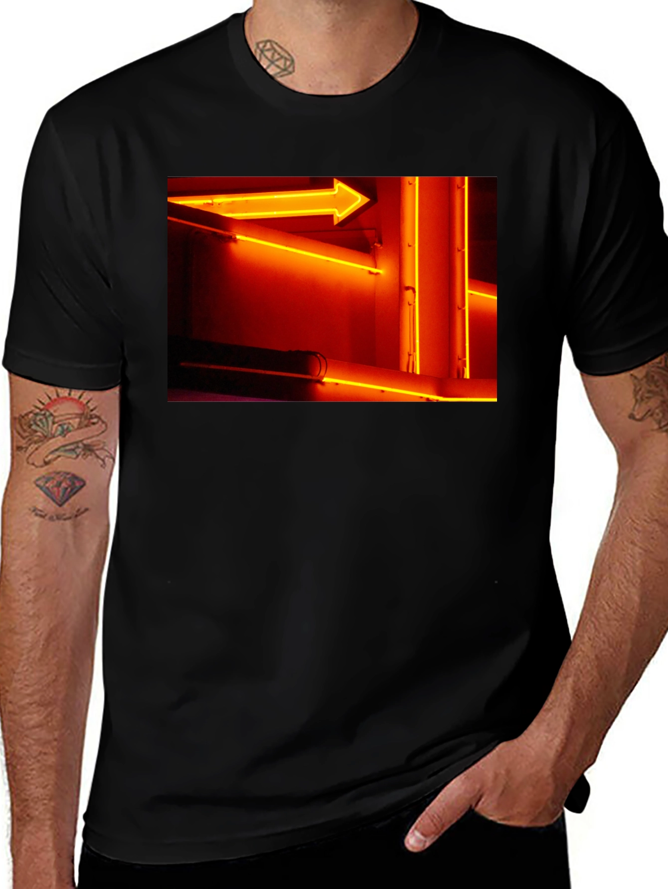 Variant 25 of Neon Arrow Graphic Tee - Bold Statement Shirt
