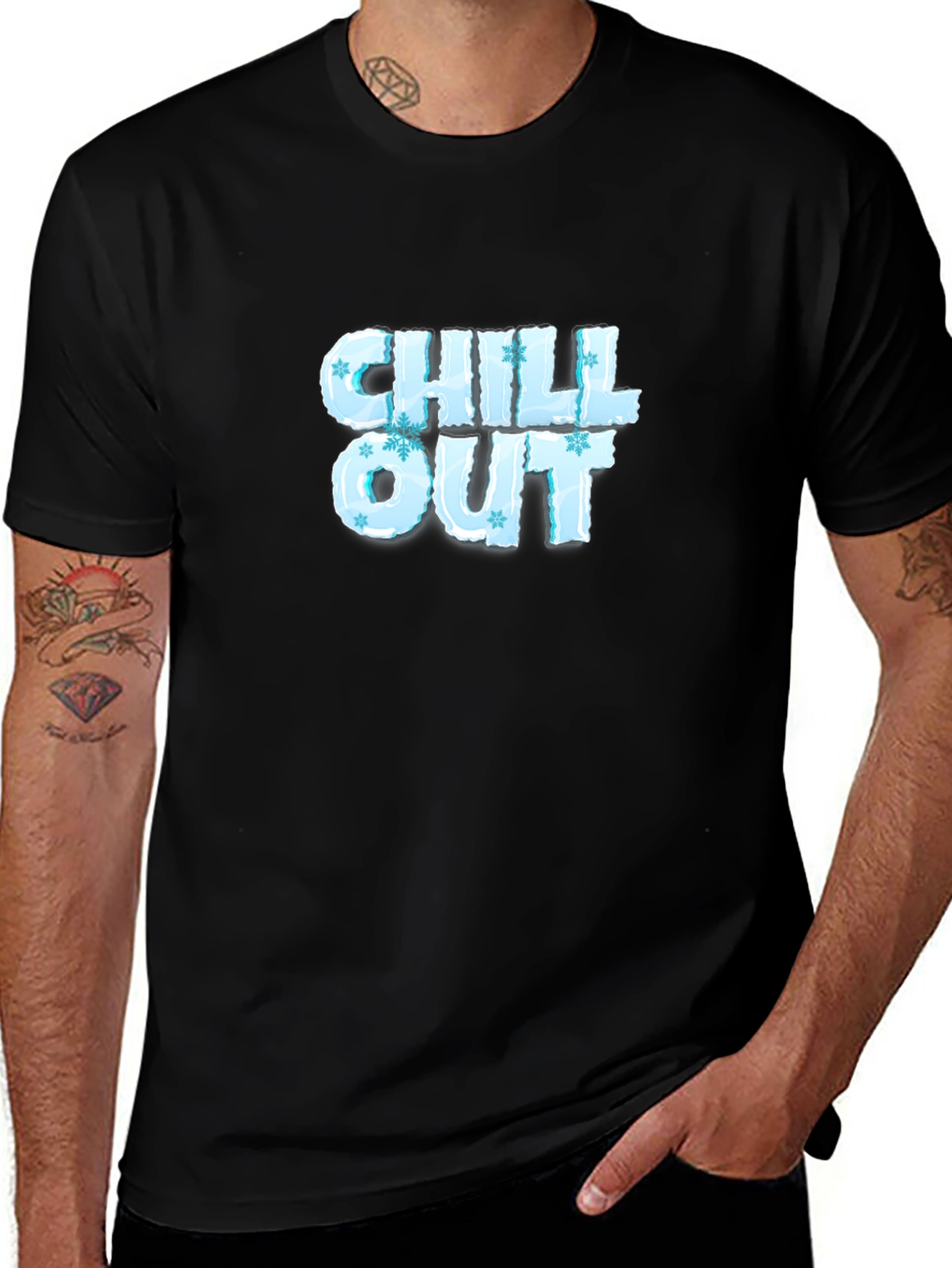 Variant 6 of Chill Out Ice Lettering Black T-Shirt