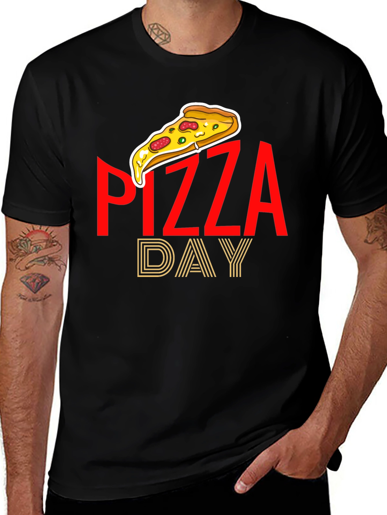 Variant 9 of Pizza Day Graphic Tee - Casual Comfort