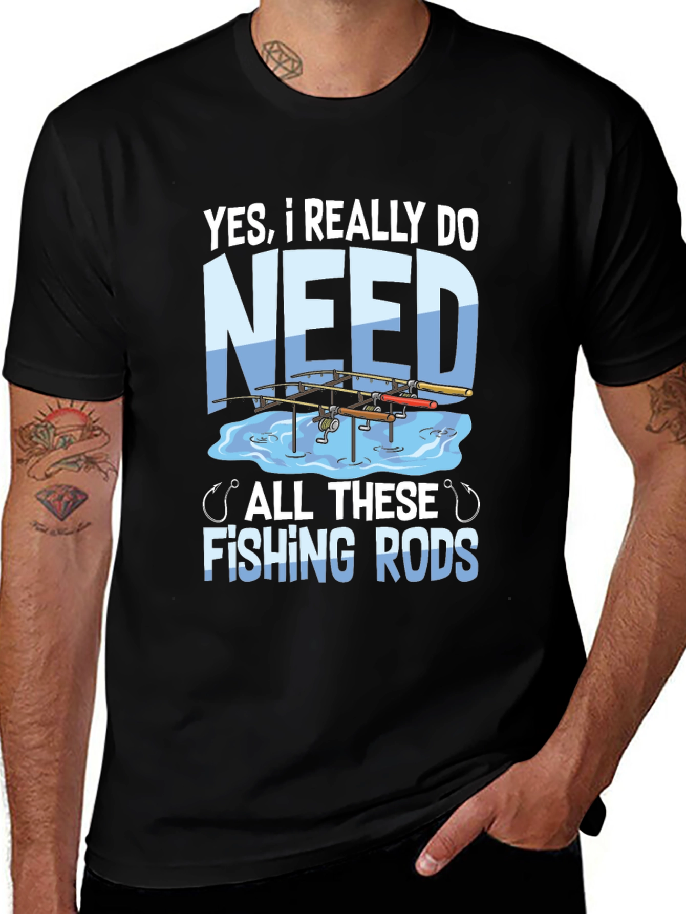 Variant 19 of Funny Fishing Rods T-Shirt - Angler's Humor