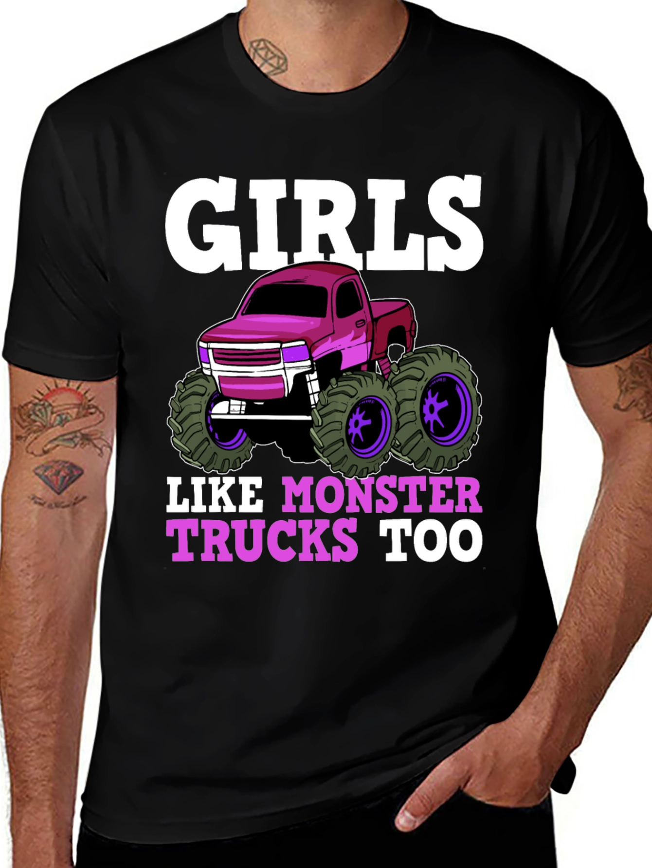 Variant 4 of Girls Like Monster Trucks Too T-Shirt