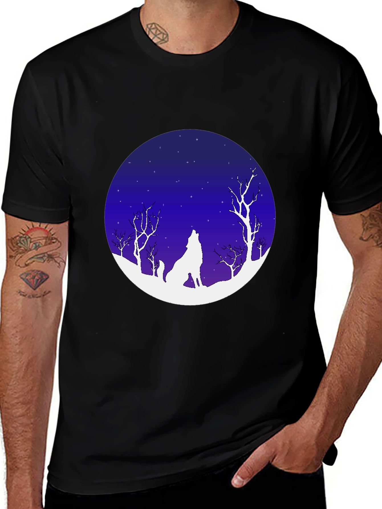 Variant 30 of Wolf Moon Night Graphic Tee