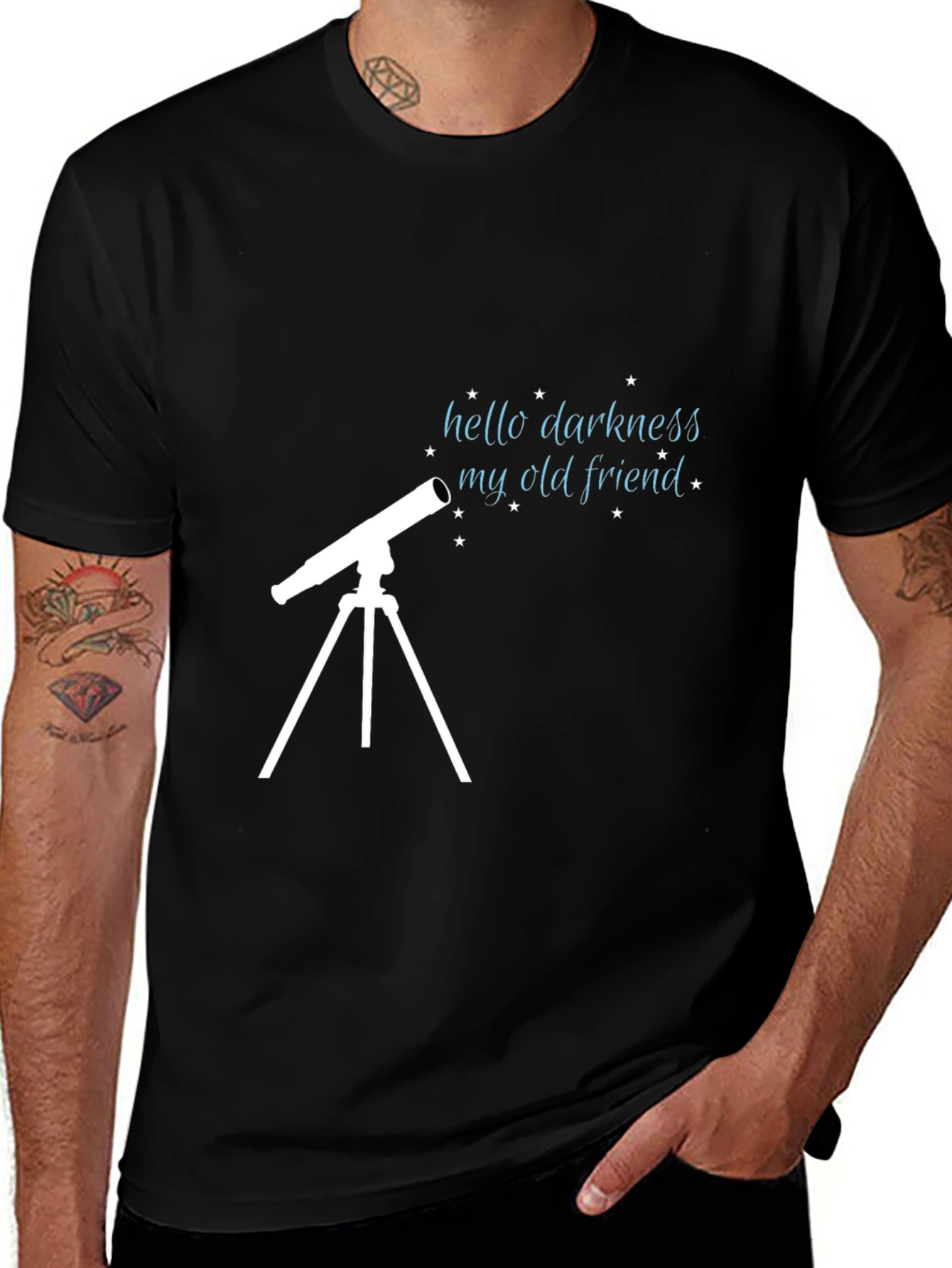 Variant 13 of Hello Darkness My Old Friend Telescope Graphic T-Shirt