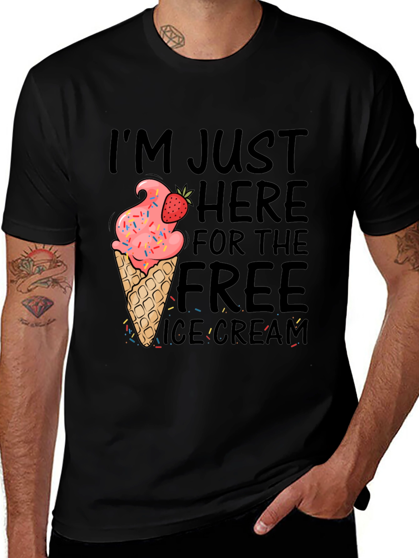 Variant 2 of Free Ice Cream T-Shirt Funny Novelty Graphic Tee