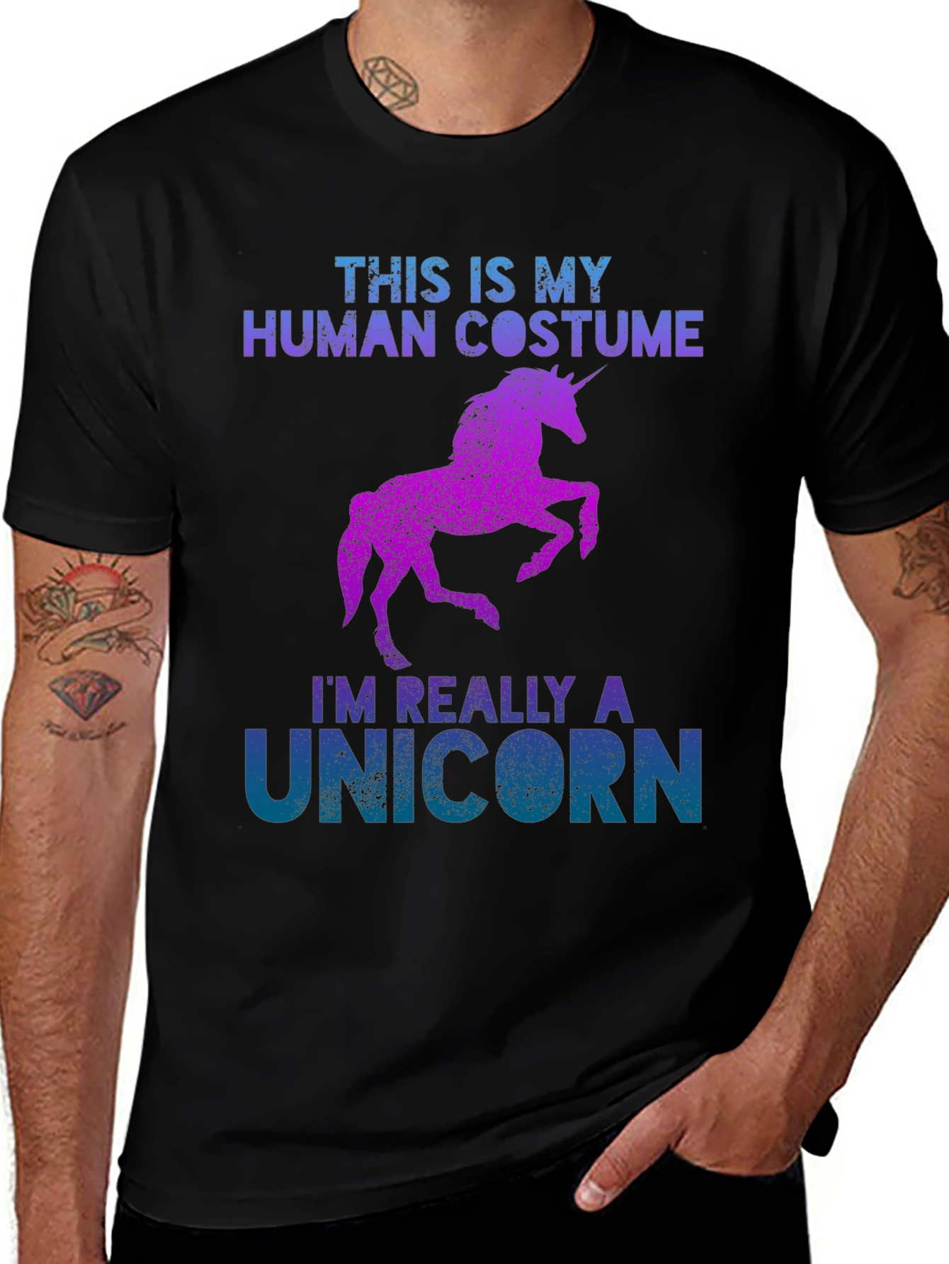 Variant 12 of Unicorn Costume T-Shirt Funny Halloween Tee