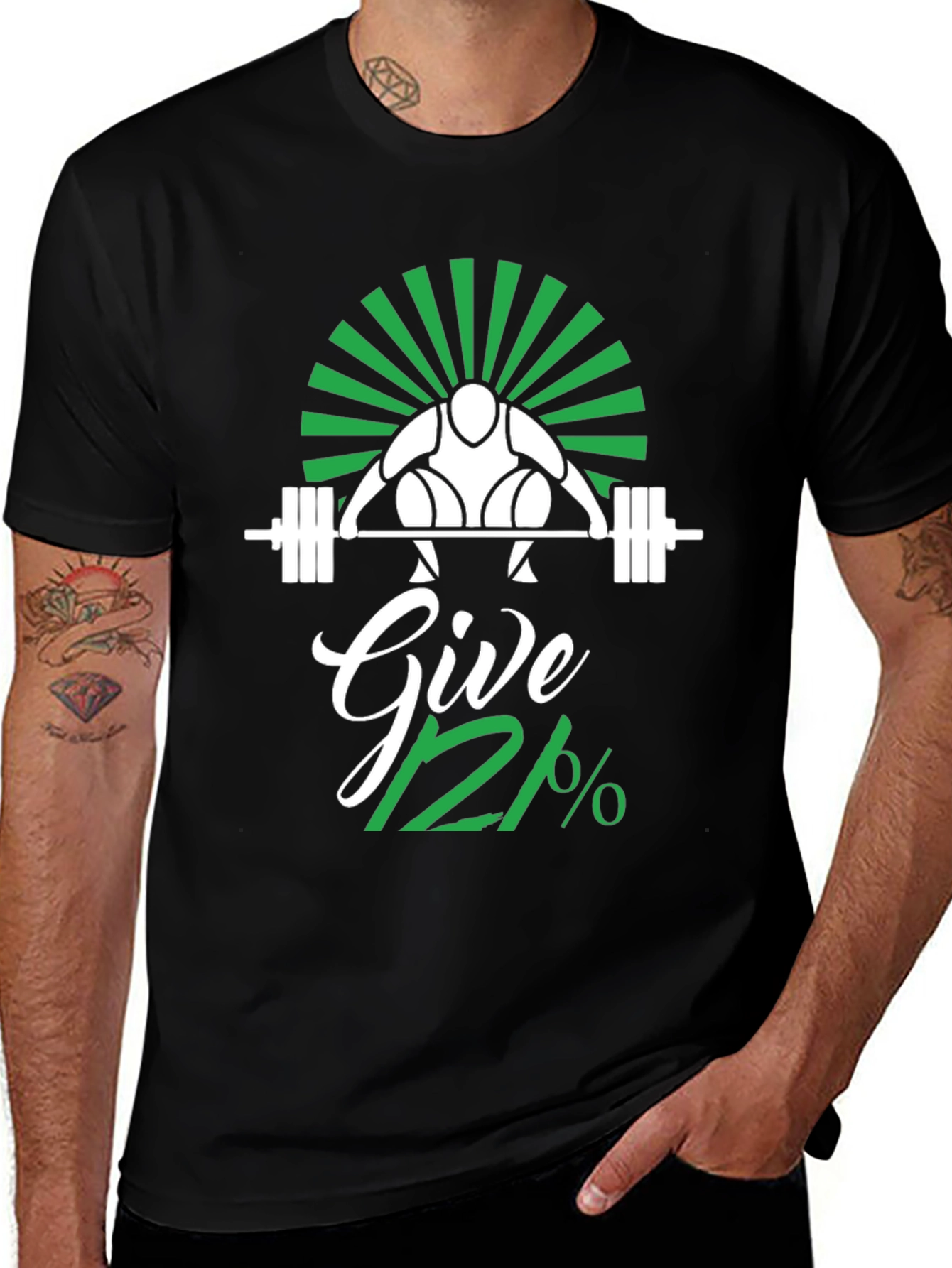 Variant 8 of Give 112% Black Graphic T-Shirt