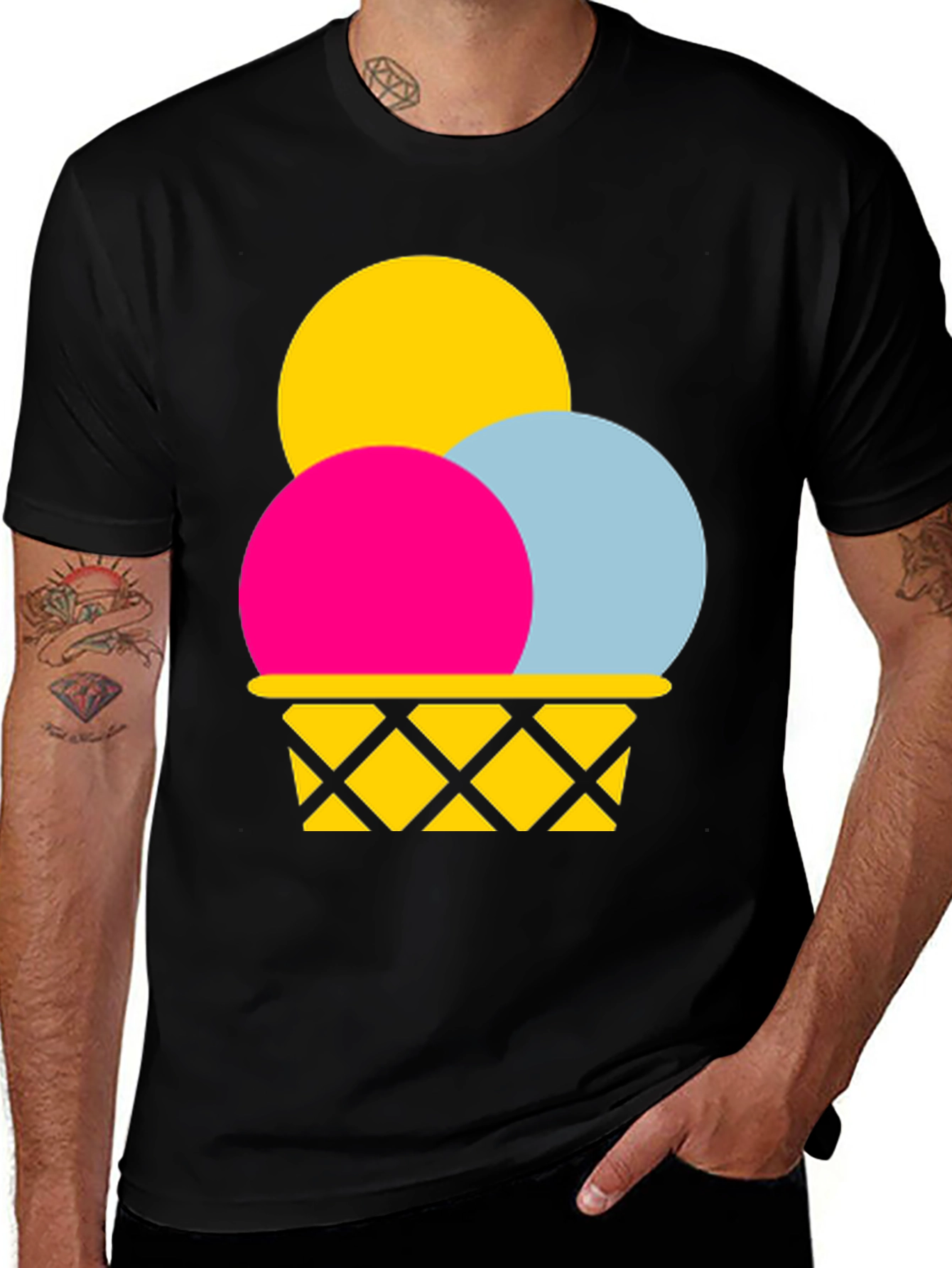 Variant 13 of Colorful Ice Cream Cone Graphic T-Shirt