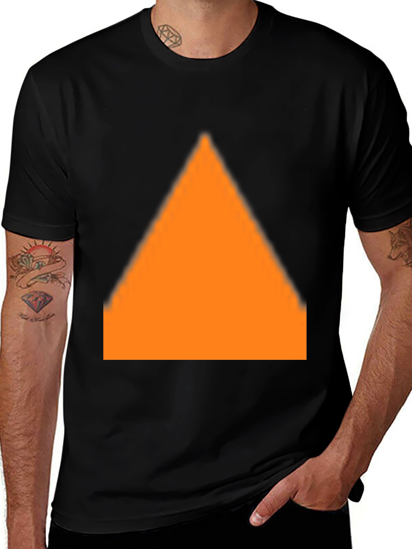 Variant 6 of Bold Triangle Graphic Black T-Shirt