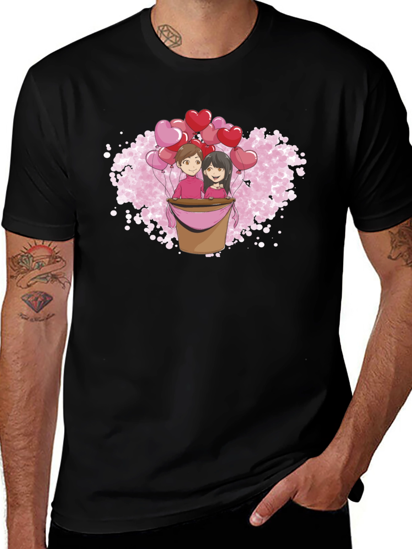 Couple in Balloon Heart T-Shirt - Valentine's Day Gift