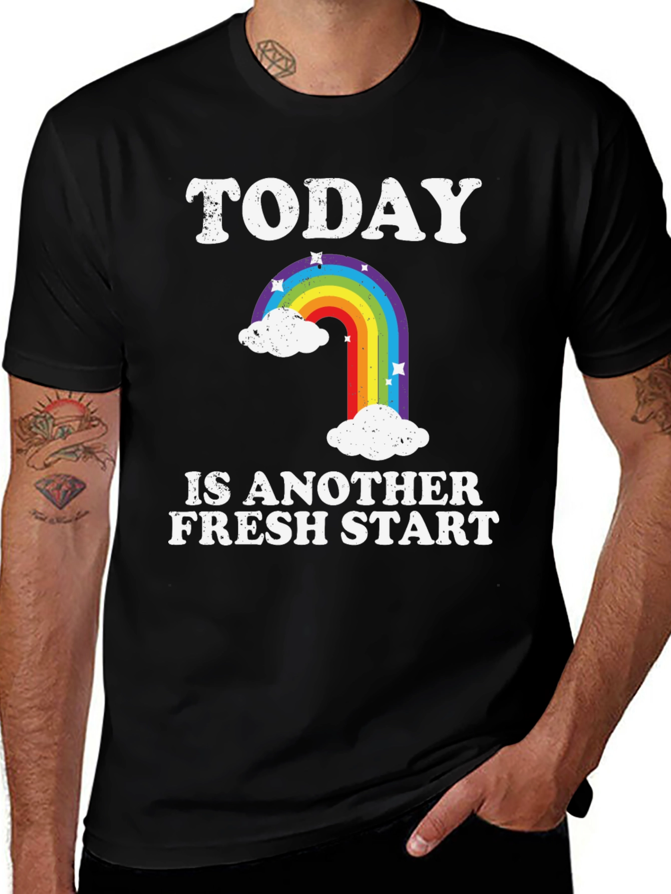 Today Is Another Fresh Start Rainbow Graphic T-Shirt