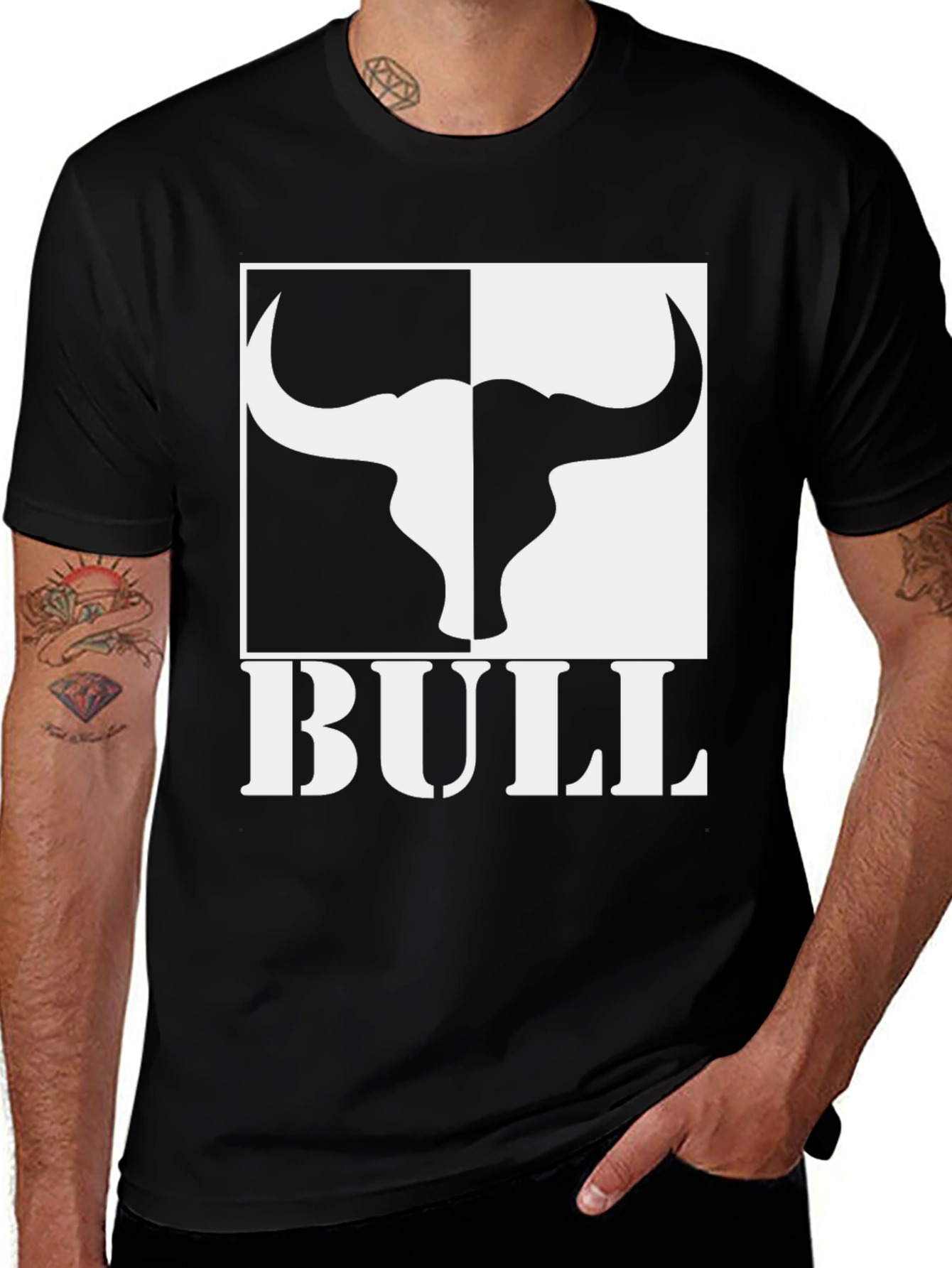 Variant 4 of Black BULL Graphic T-Shirt - Bold & Stylish