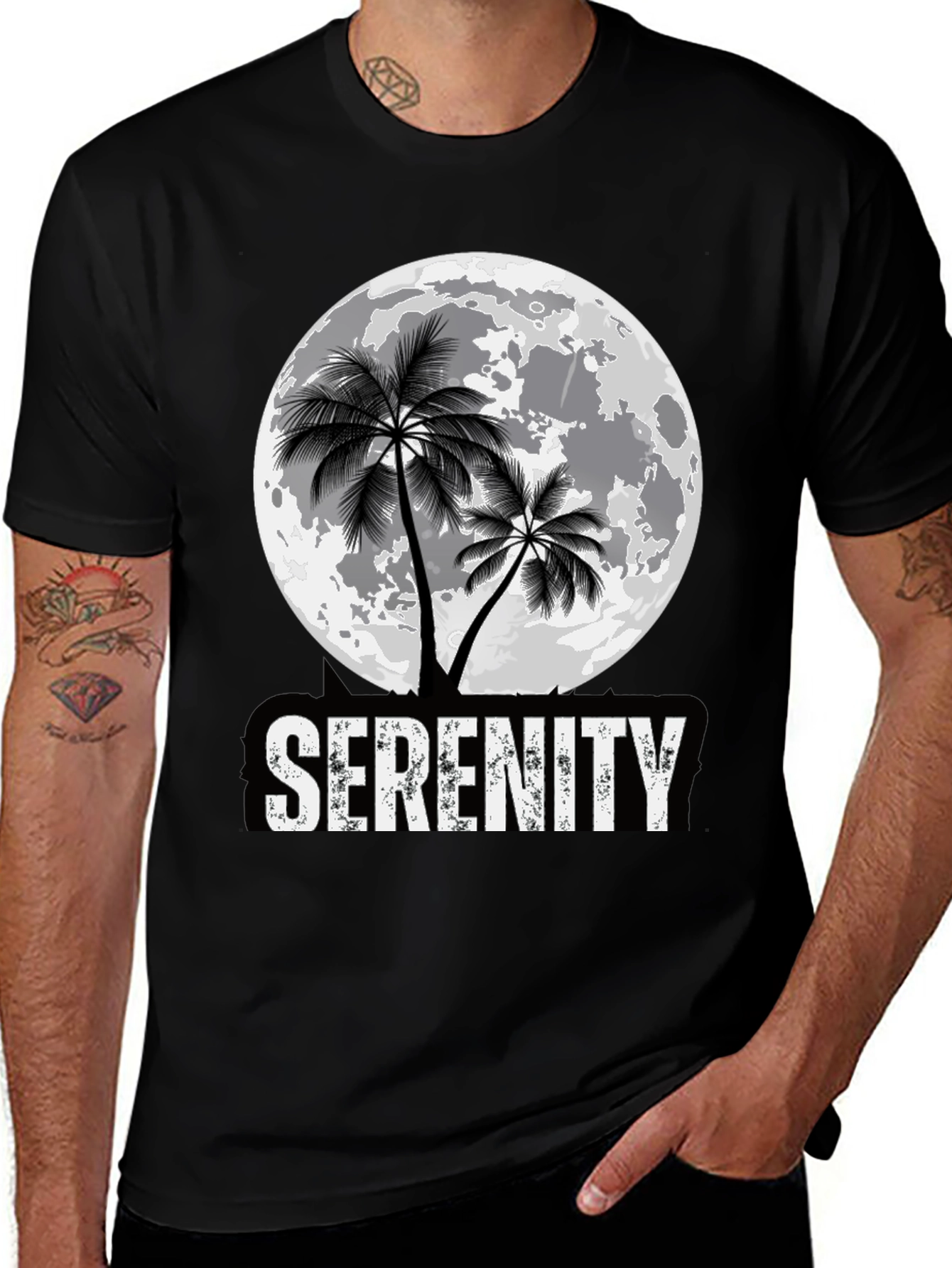 Variant 27 of Serenity Palm Moon Graphic Tee