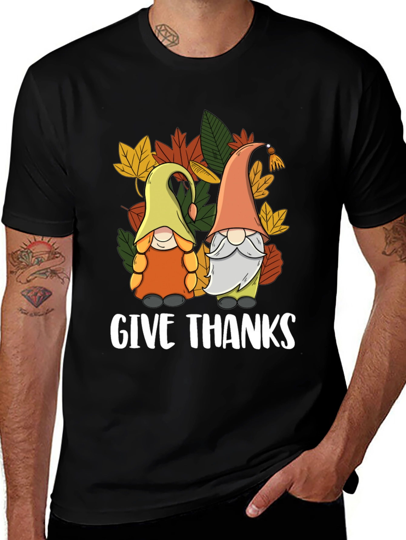 Give Thanks Thanksgiving Gnomes T-Shirt