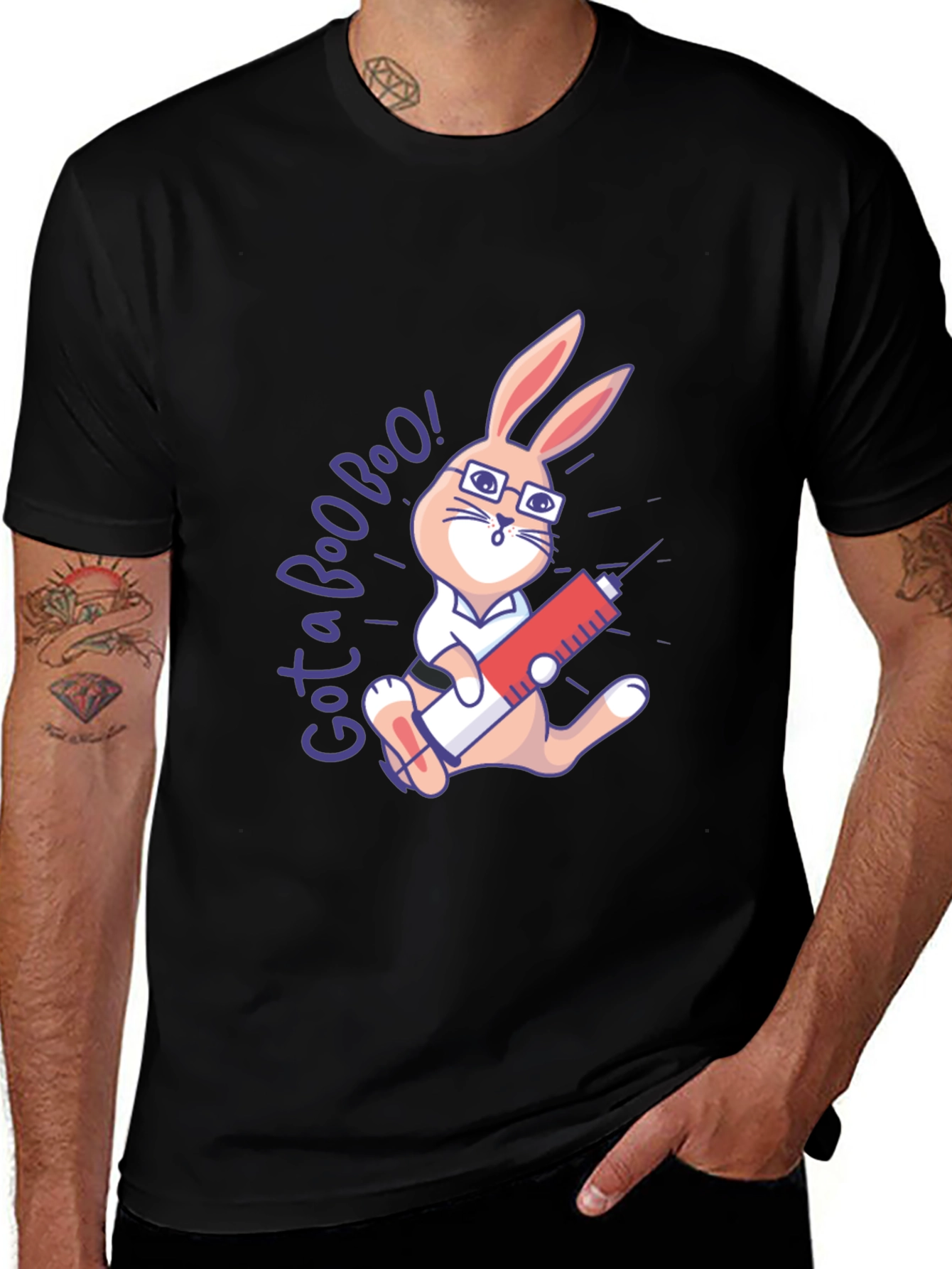 Variant 14 of Got a Boo Boo T-Shirt: Cartoon Bunny Doctor Tee