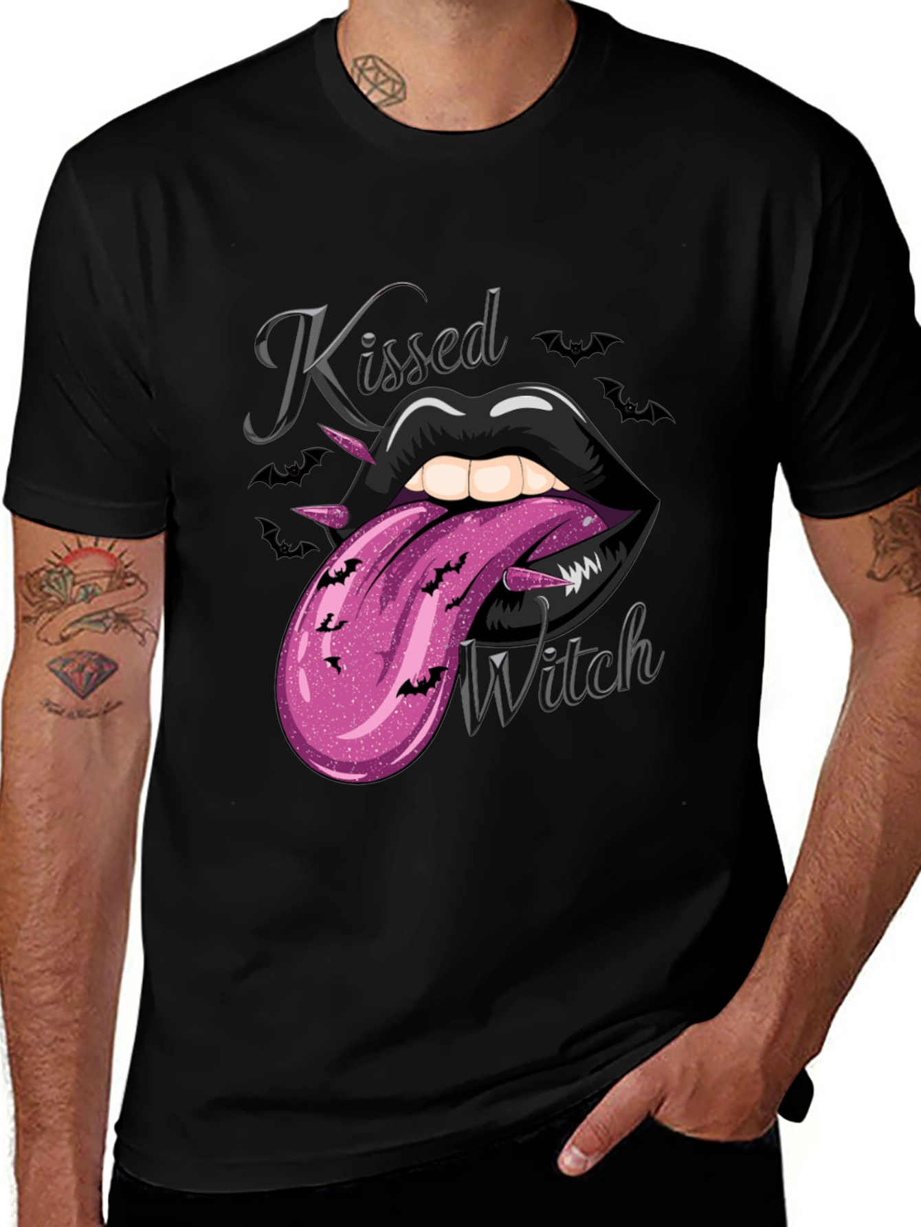 Kissed Witch Black T-Shirt Halloween Tee