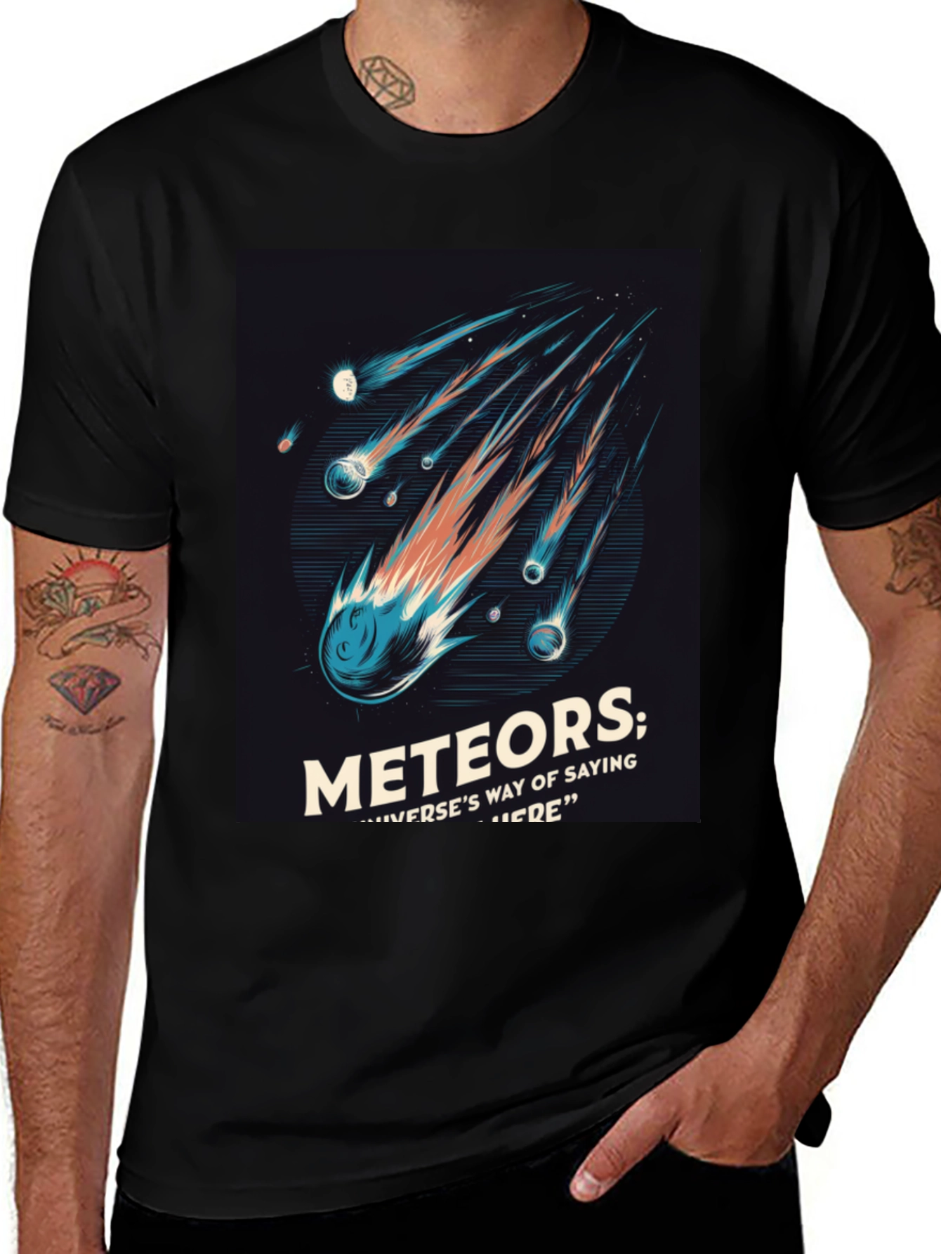 Variant 10 of Meteor Shower Graphic Tee - Space Lover T-Shirt