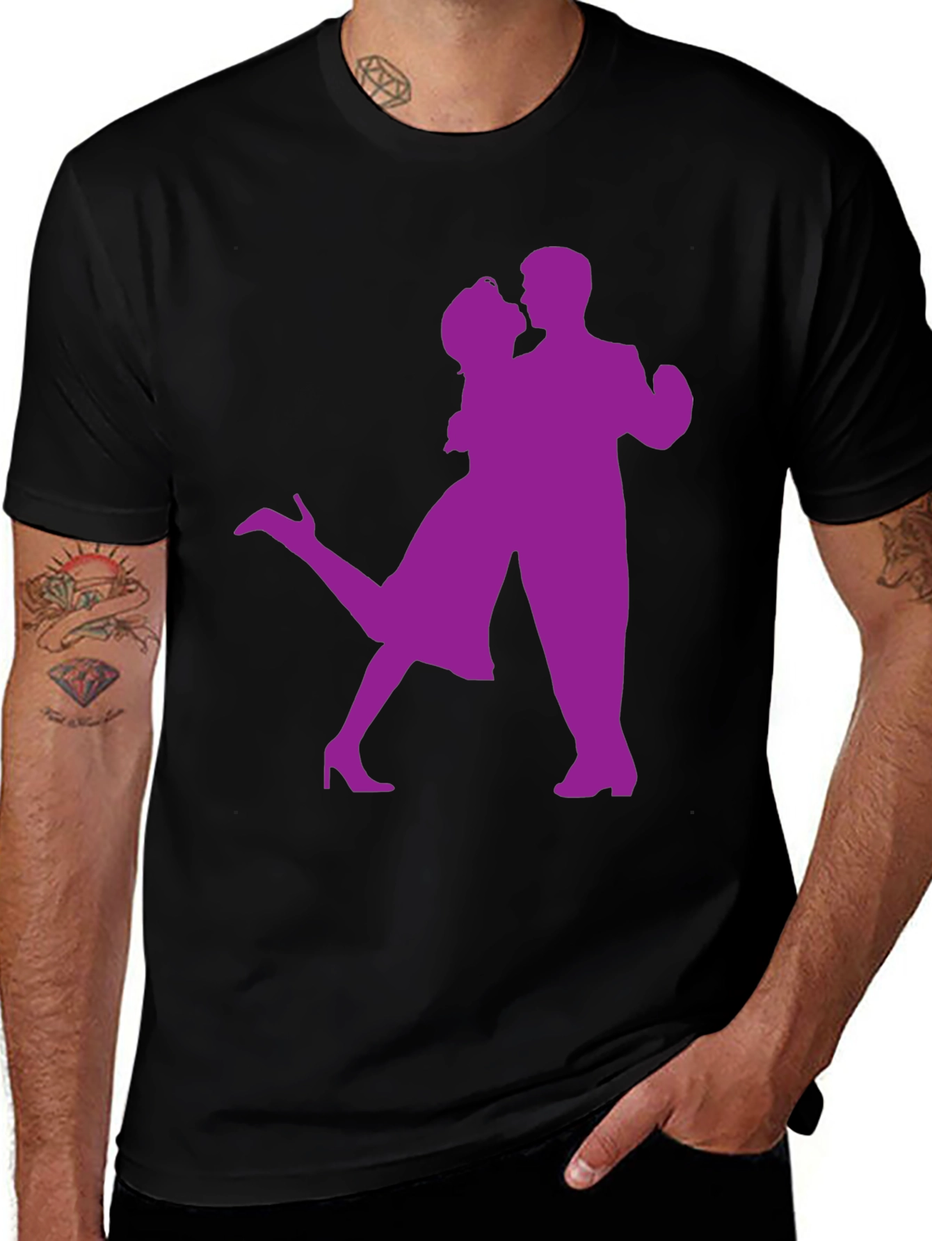 Variant 13 of Dancing Couple Graphic Tee - Black