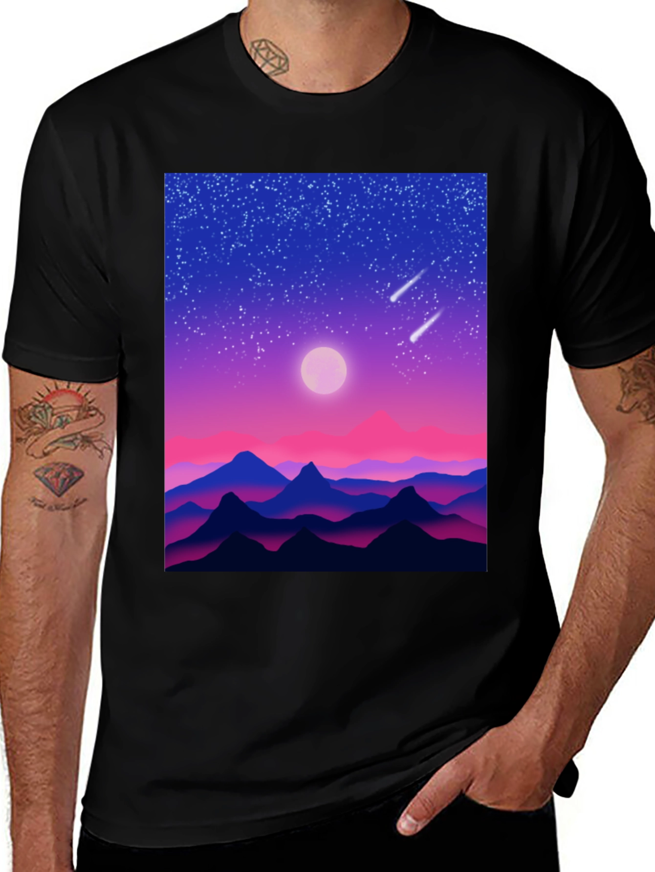 Variant 11 of Nightscape Graphic Tee - Stylish Comfort